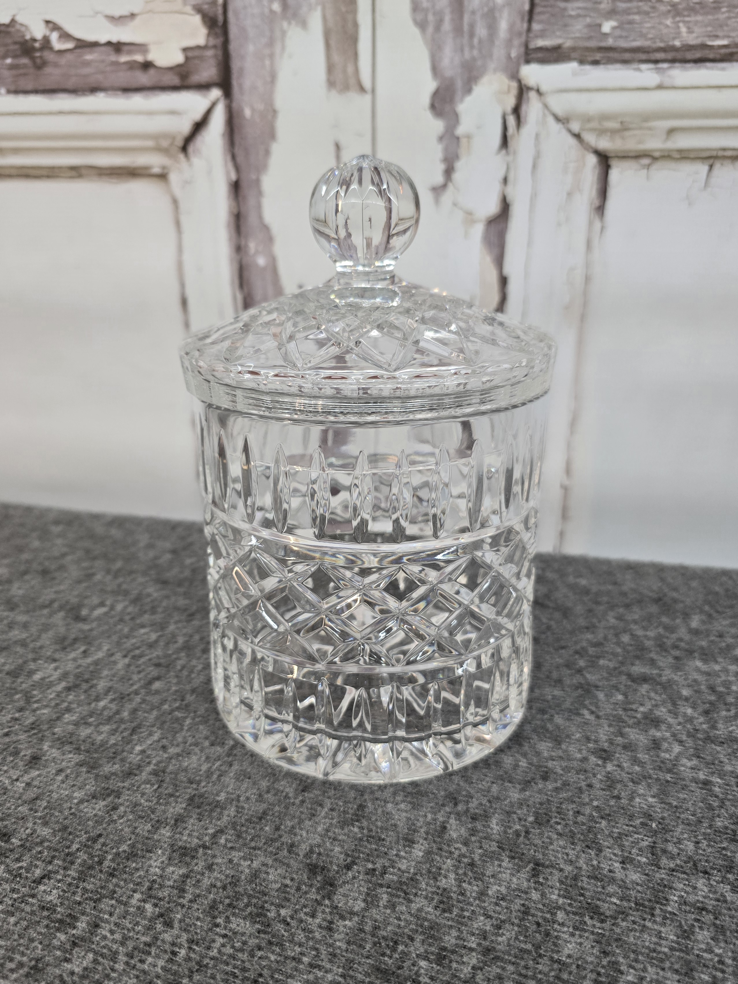 Vintage Cut Crystal Lidded Jar