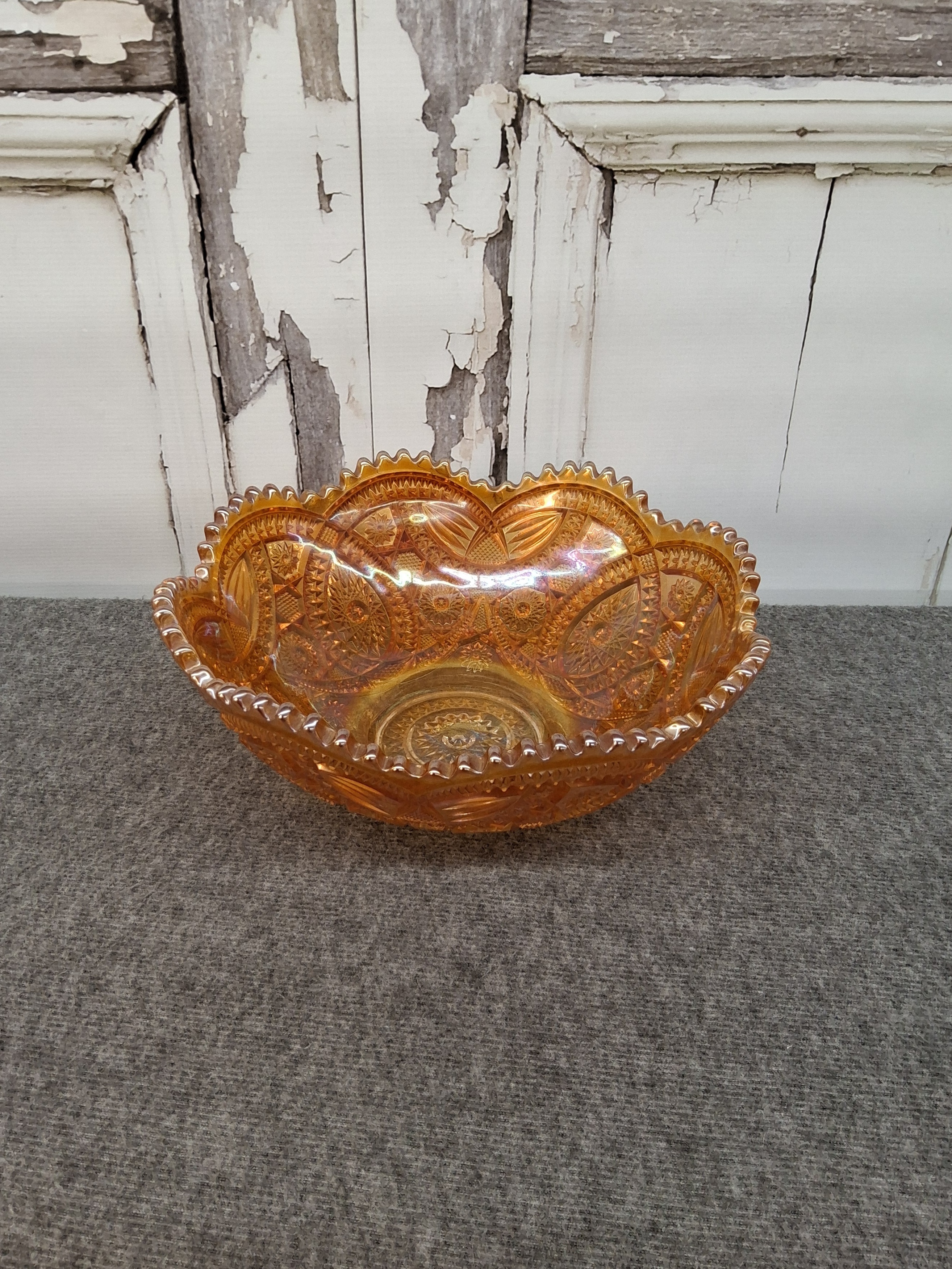 Vintage Marigold Carnival Glass Bowl