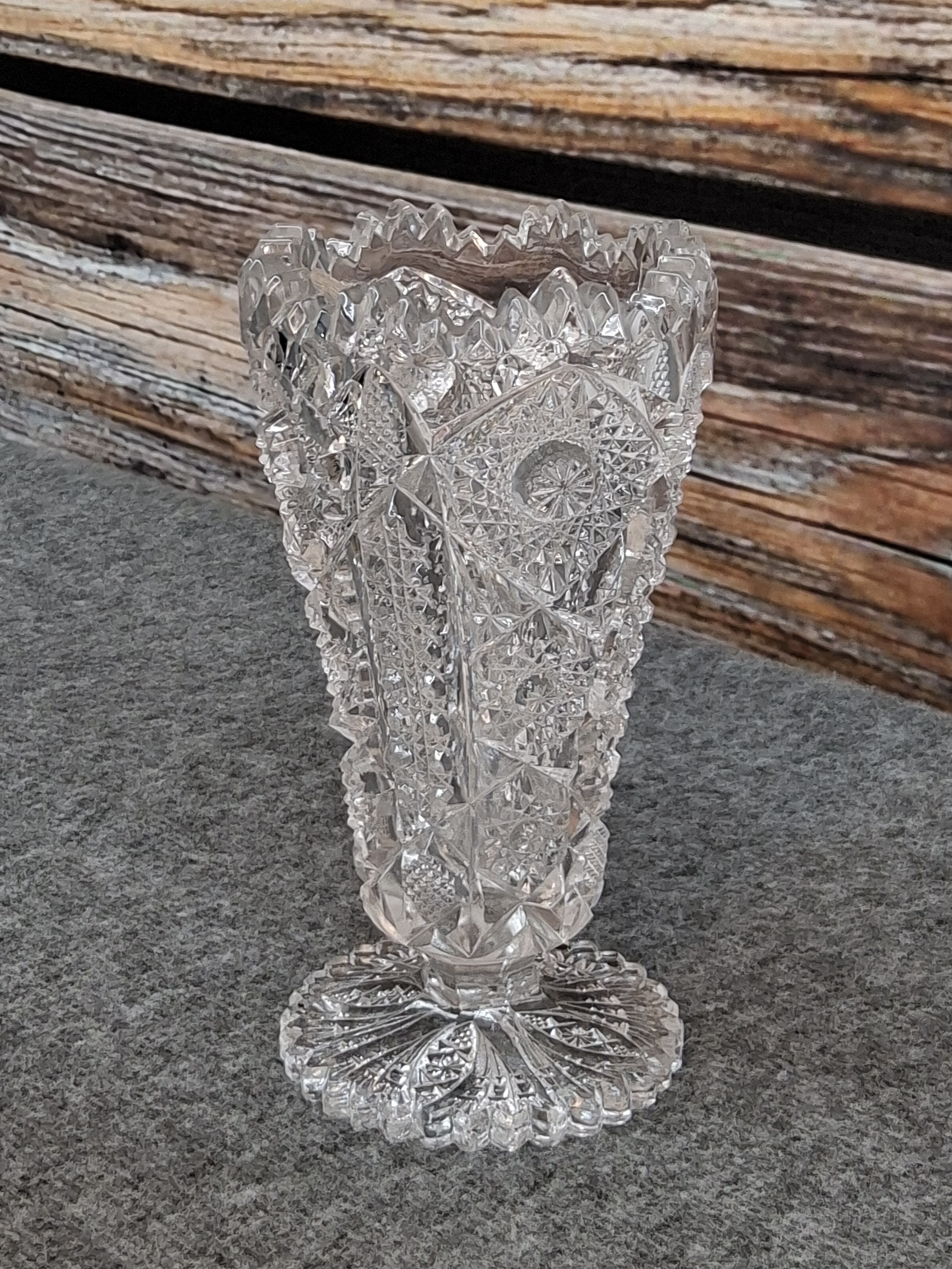 Vintage Pressed Glass Pedestal Vase