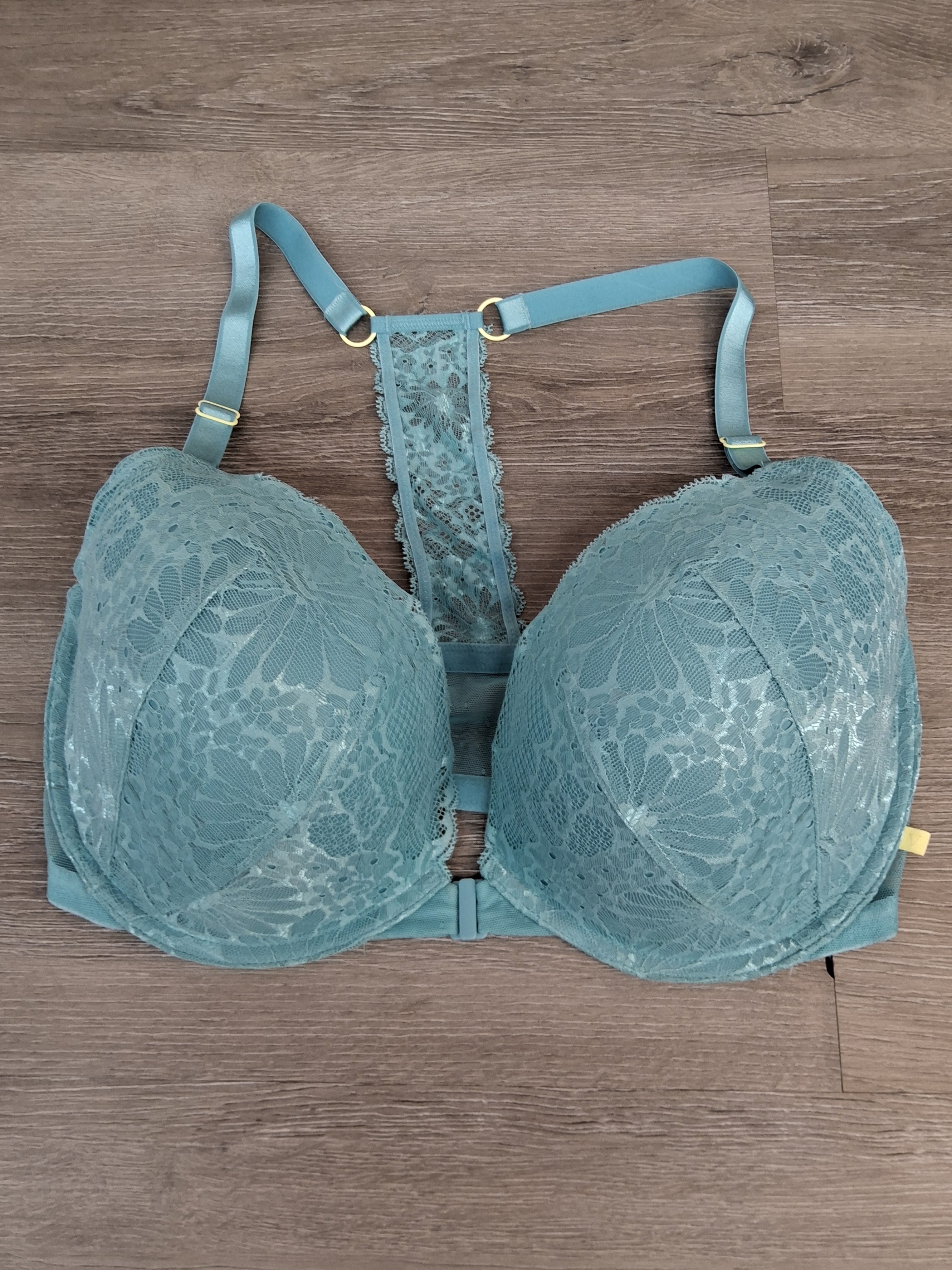 Victoria’s Secret Teal Lace Bra Women’s Size 38DDD / F85