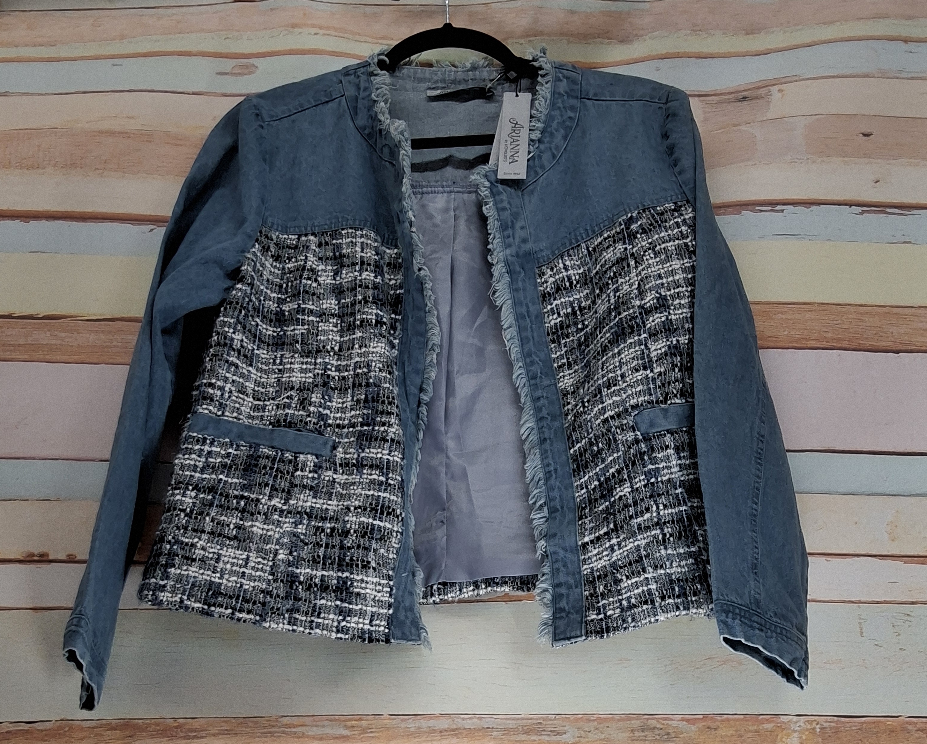Arianna by Howard’s Denim & Tweed Mix Jacket  S/M NWT