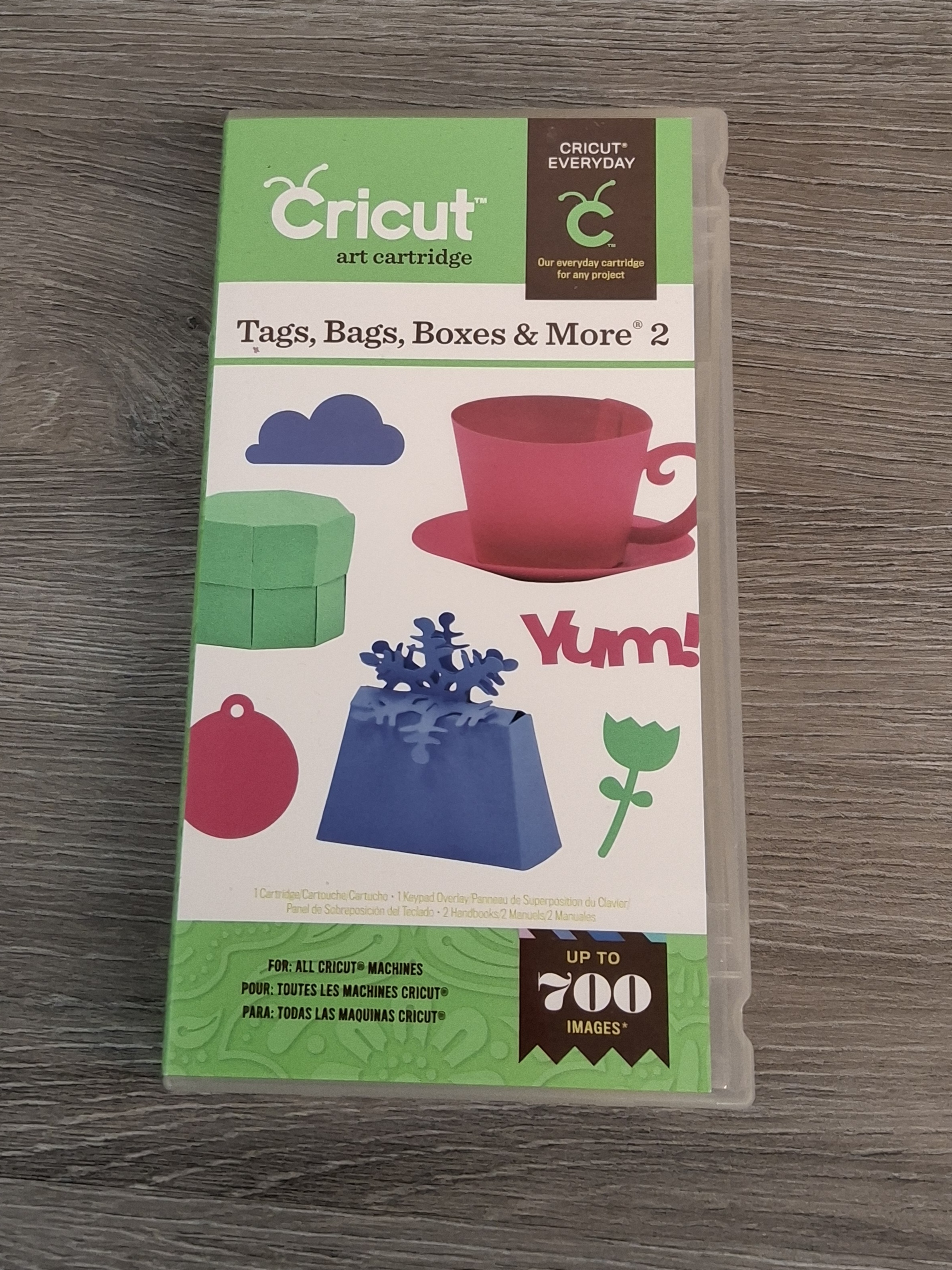 Cricut Tags, Bags, Boxes & More 2 Cartridge w/ Booklet & Overlay