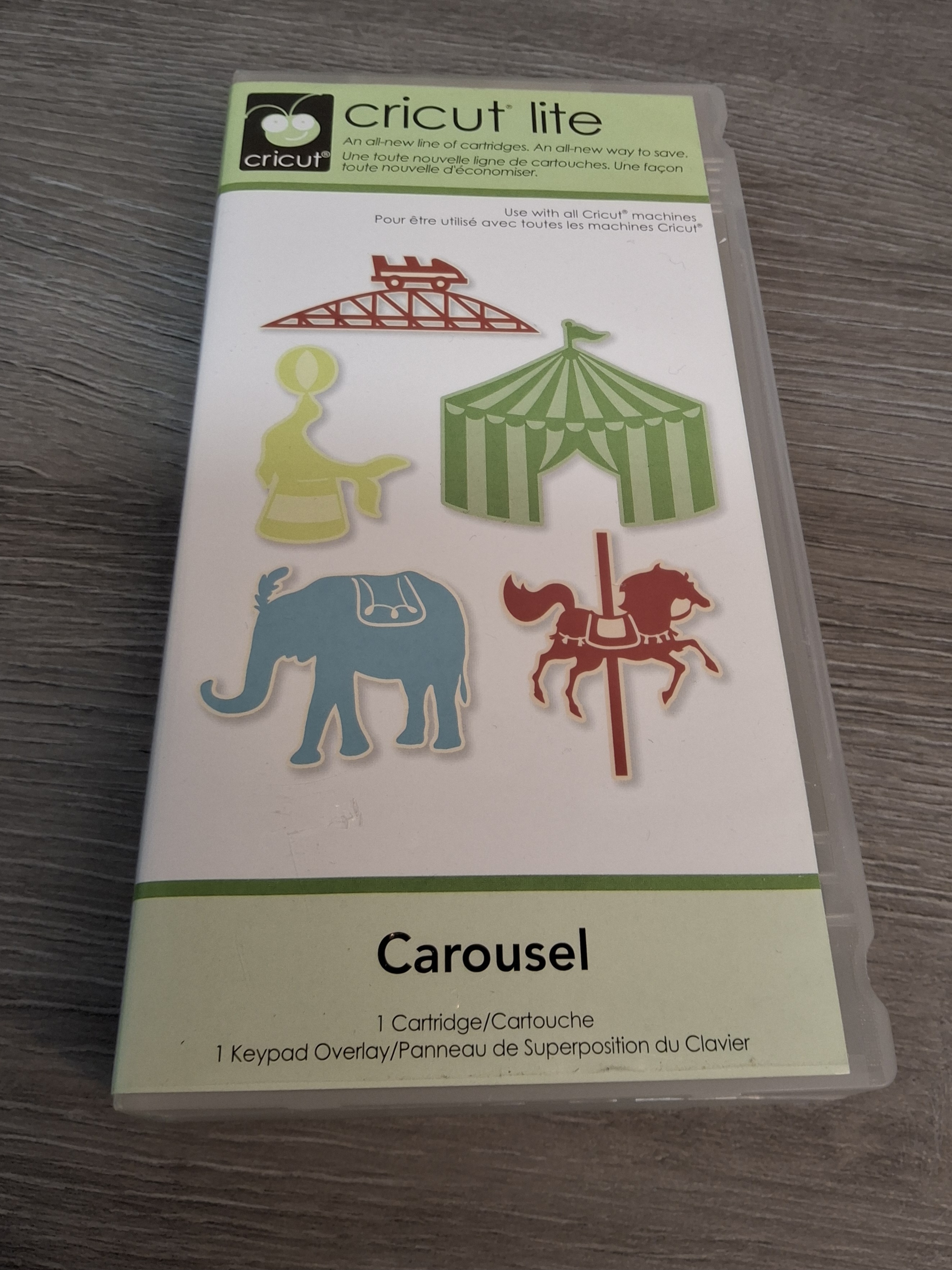 Cricut Lite Carousel Cartridge w/ Booklet & Overlay – Amusement Park Theme