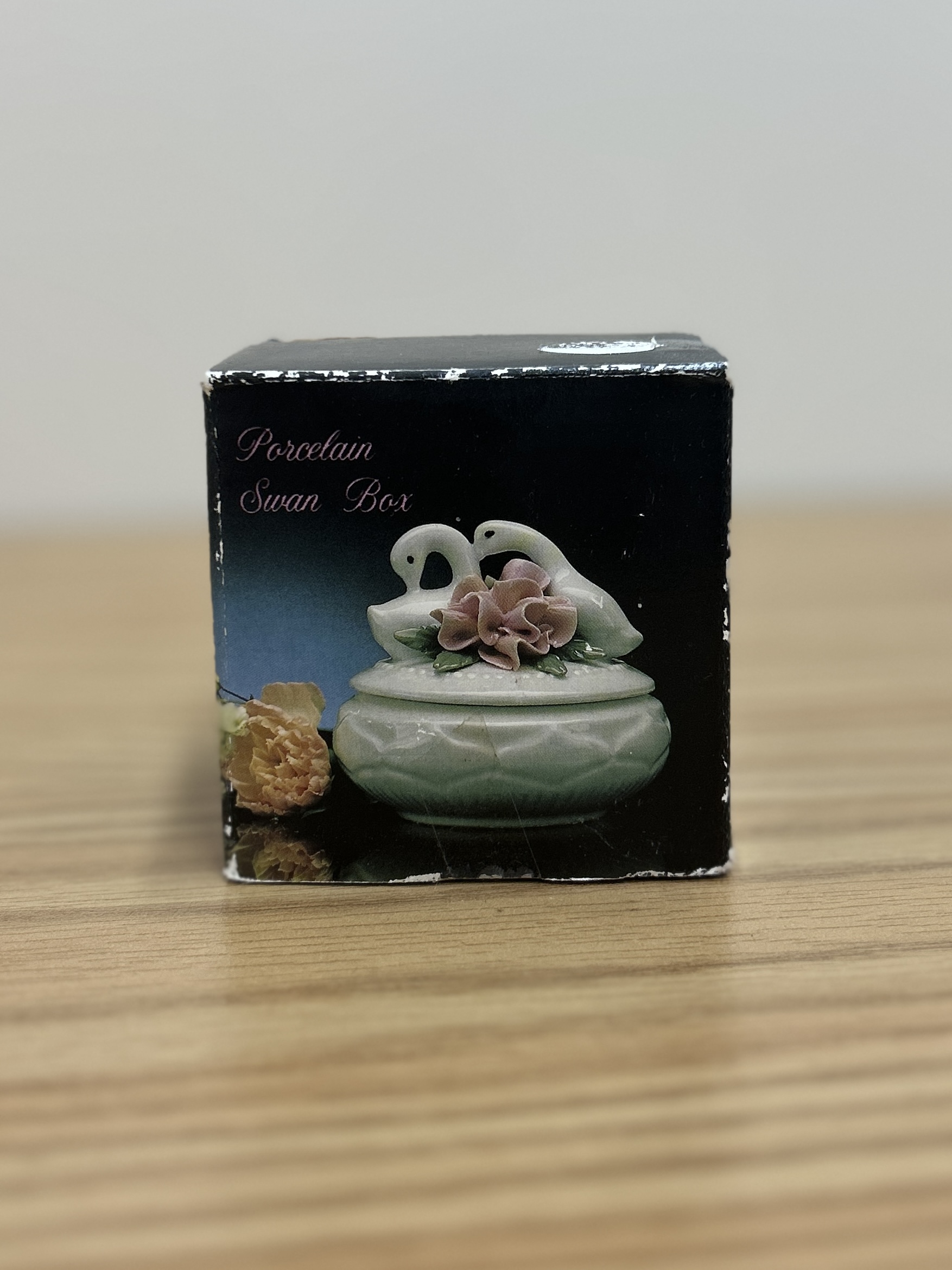 Vintage Small Round Porcelain Trinket Box