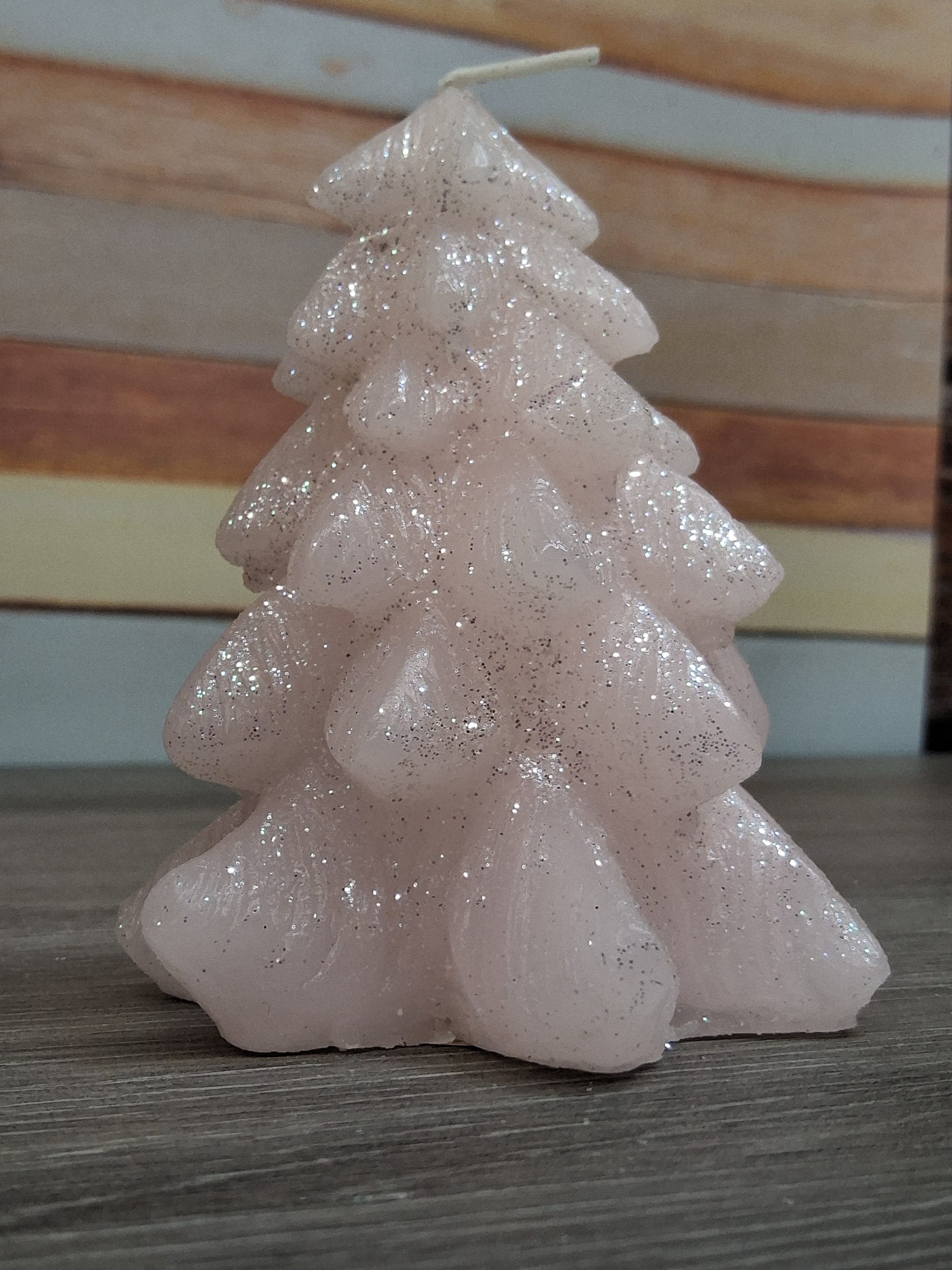 Glitter Pink Tree Candle