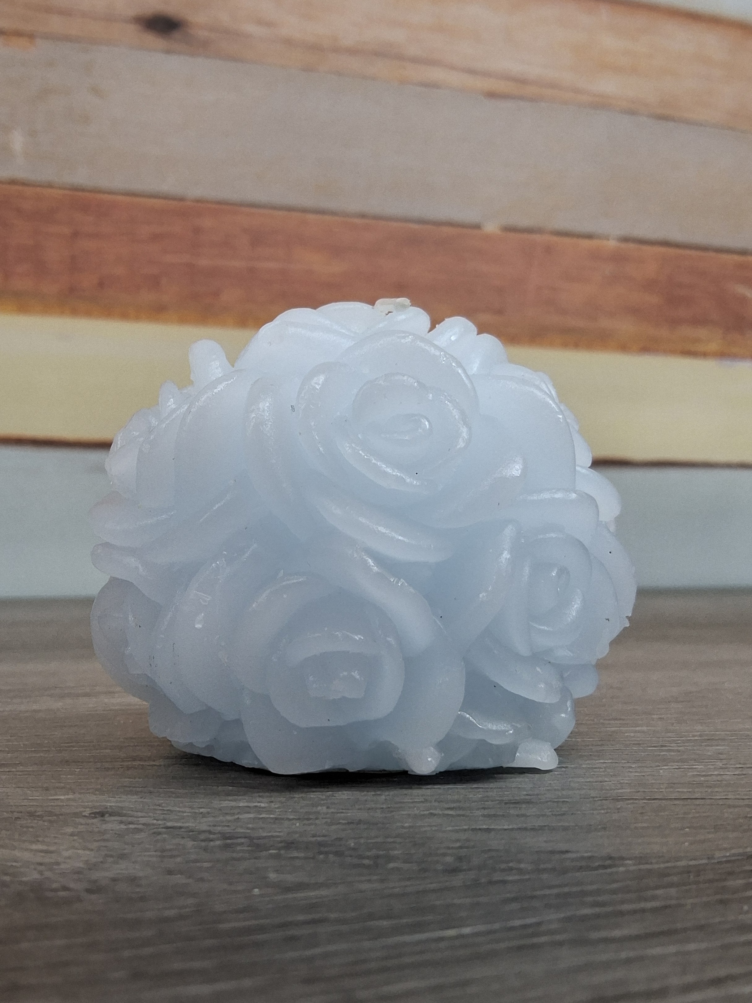 Blue Rose Ball Decorative Candle