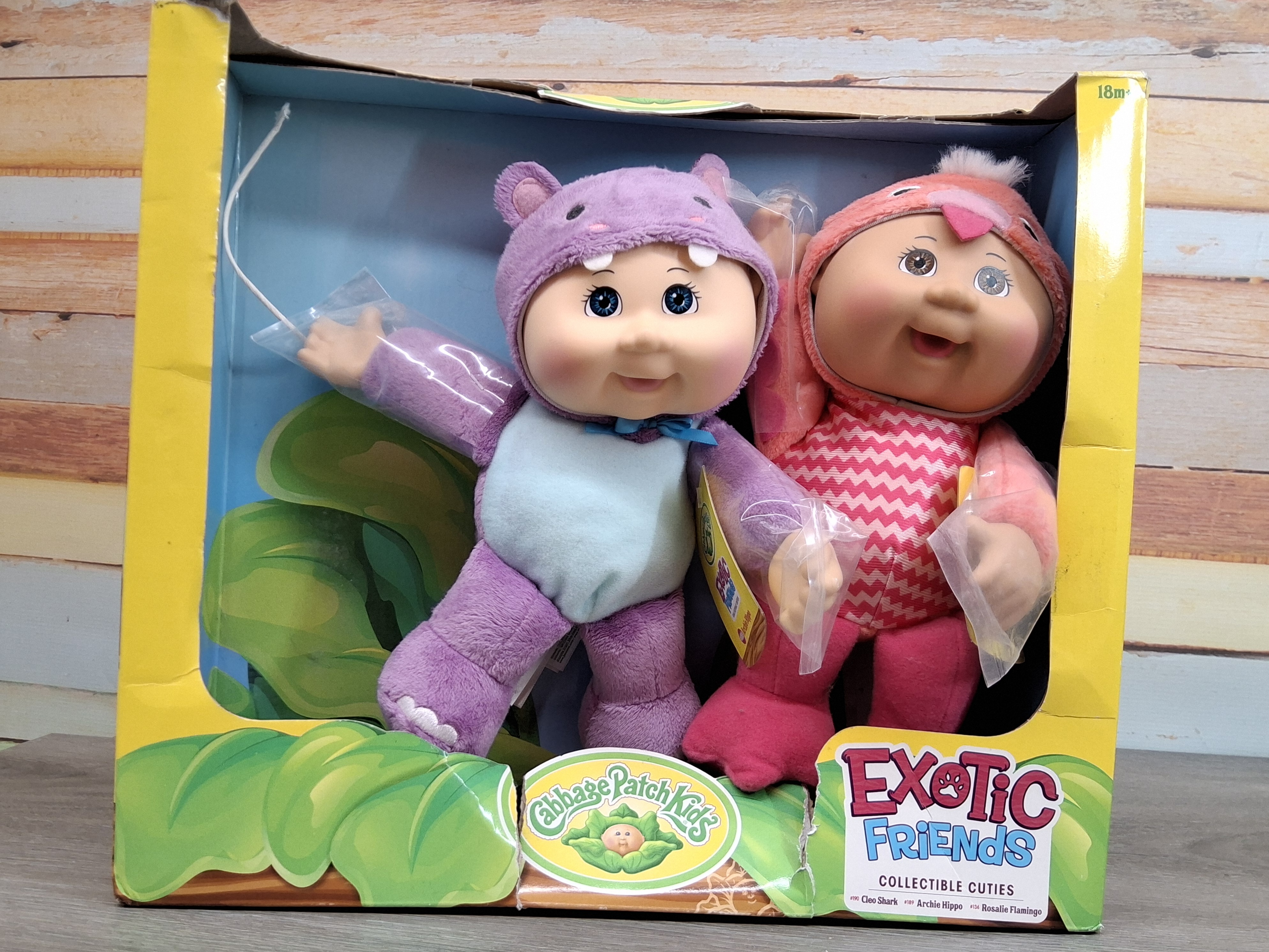 Cabbage Patch Kids Exotic Friends Archie Hippo & Rosalie Flamingo