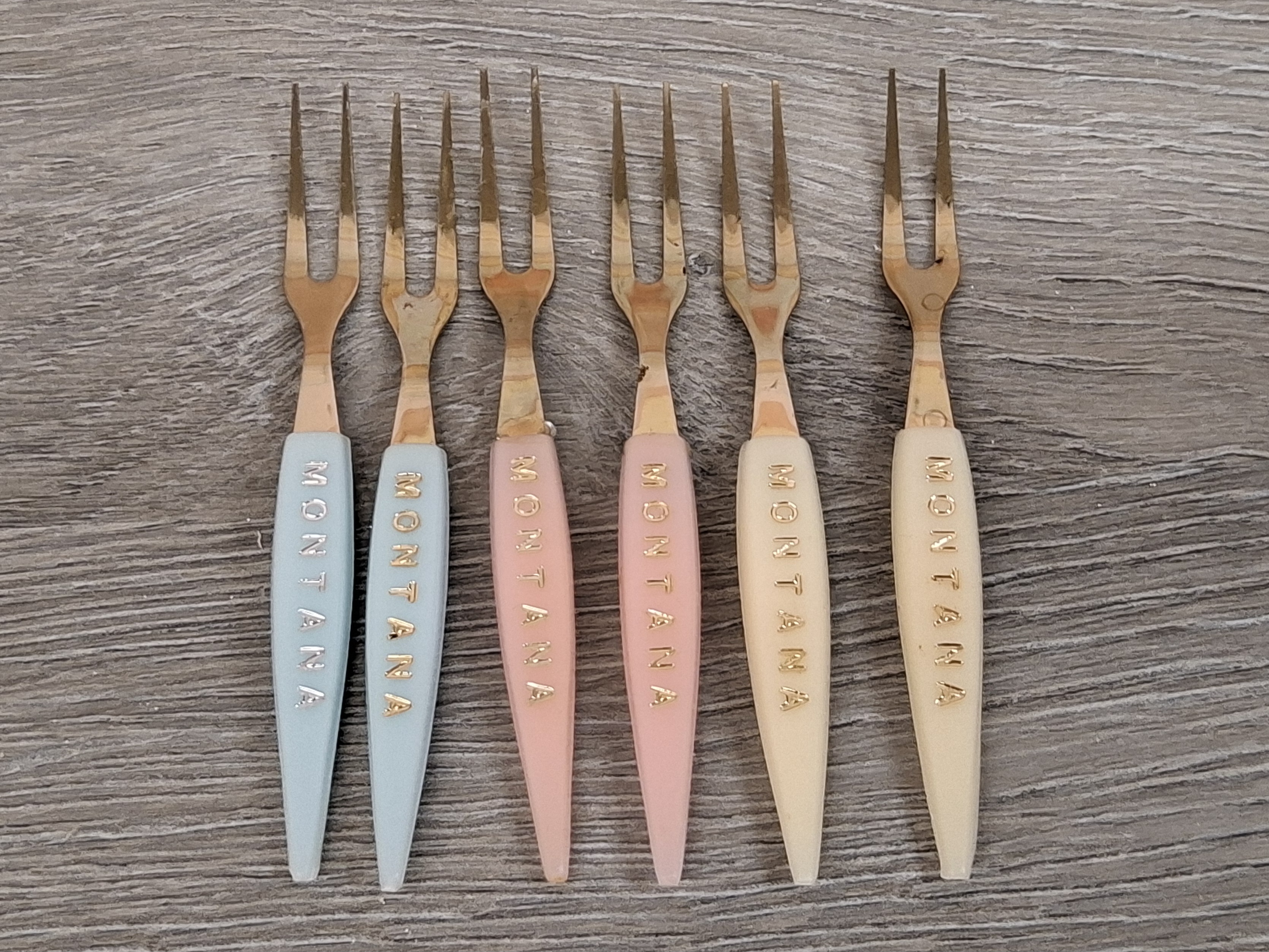 Vintage Montana Souvenir Cocktail Forks (Set of 6)