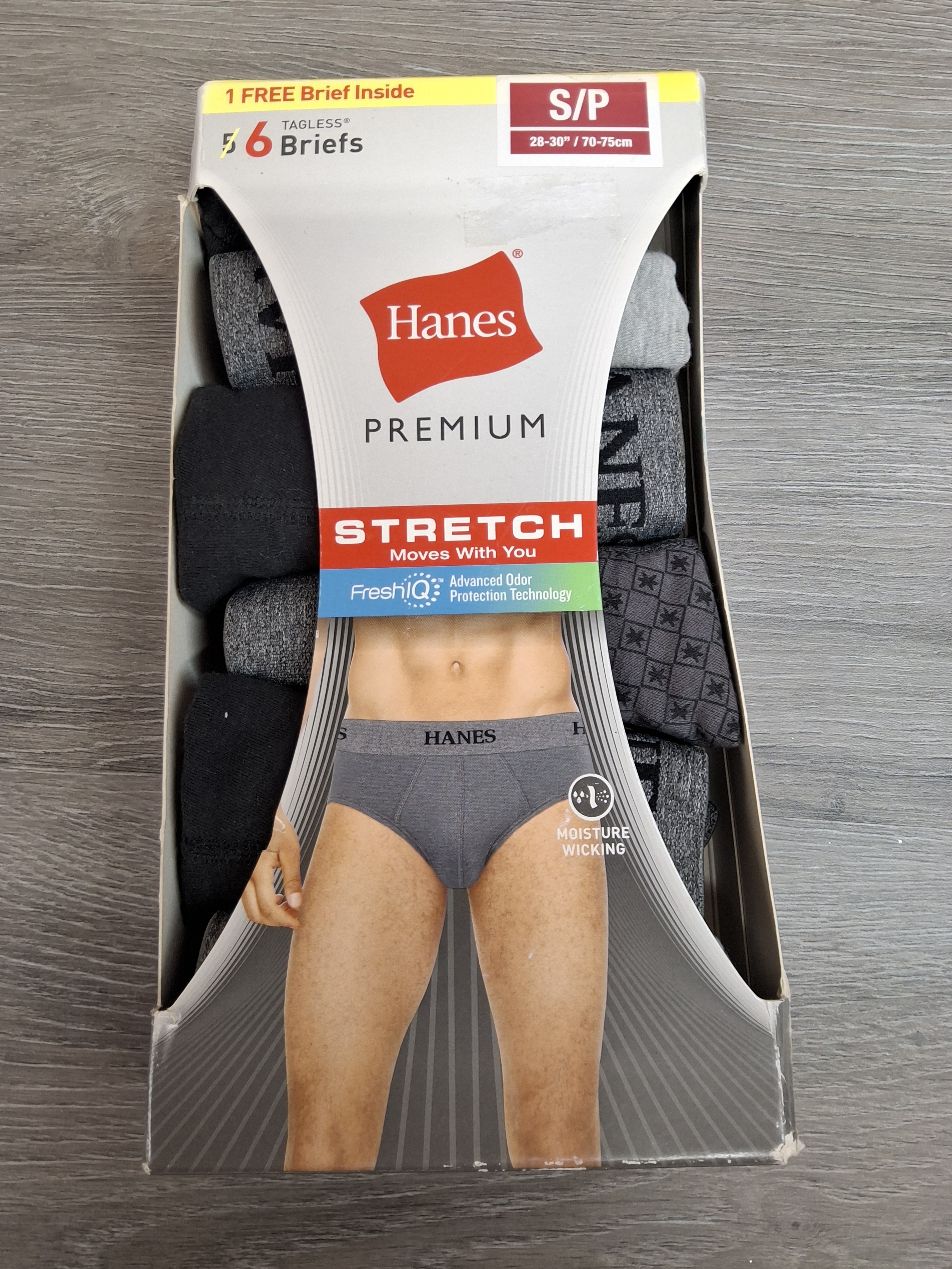 Hanes Premium Men’s Stretch Briefs, 6-Pack Size Small