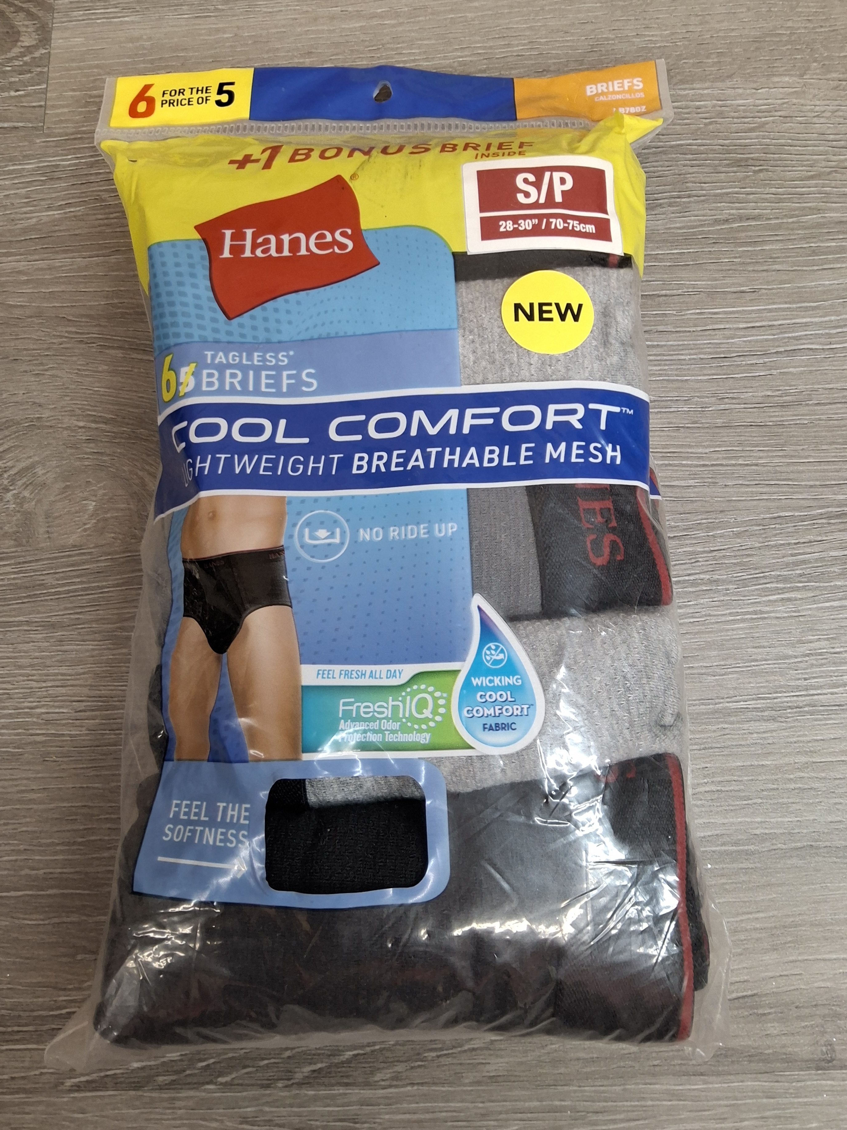 Hanes Men’s Cool Comfort Mesh Briefs, 6+1 Pack Size Small