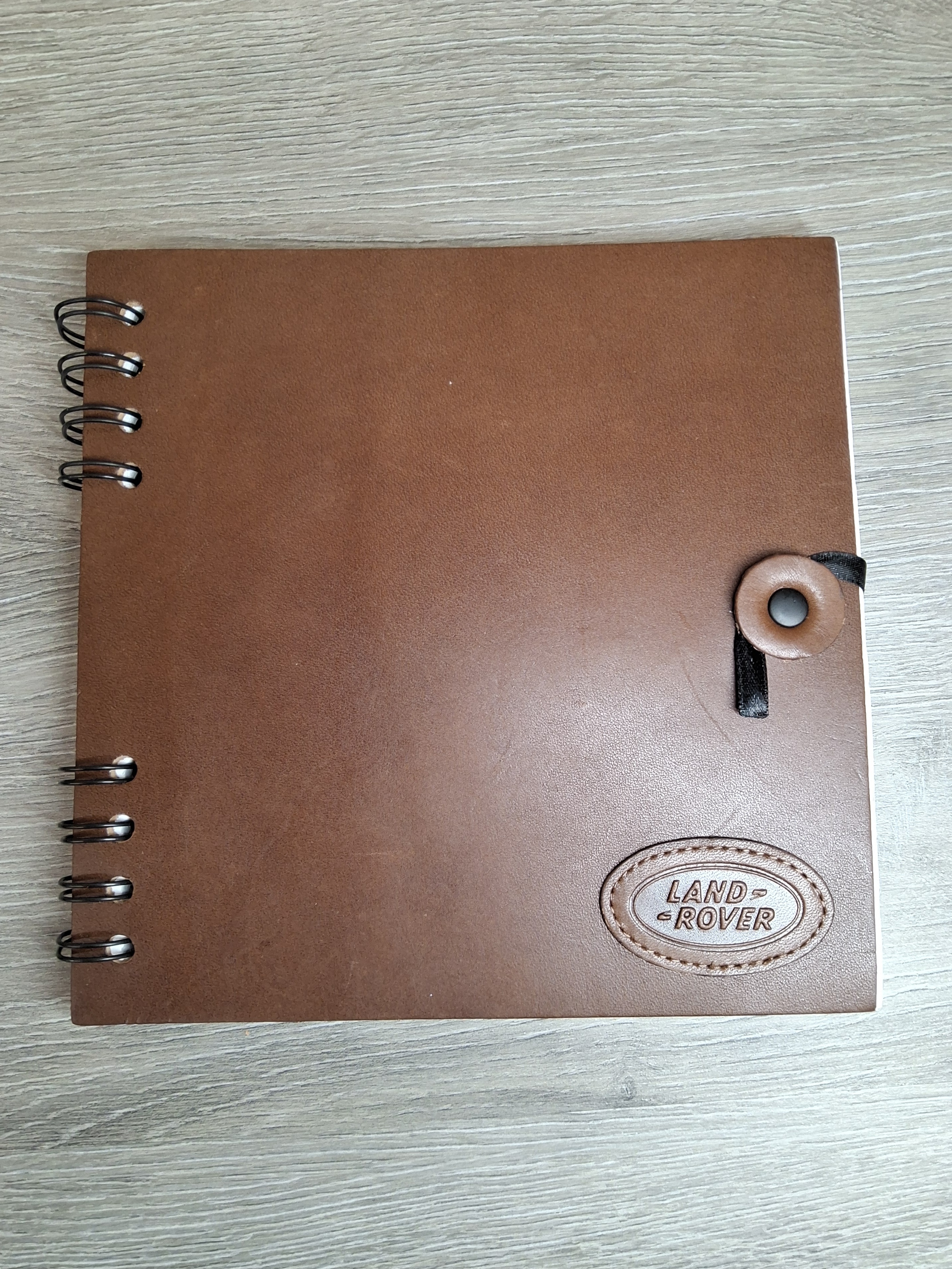 Land Rover Brown Leather Spiral Notebook