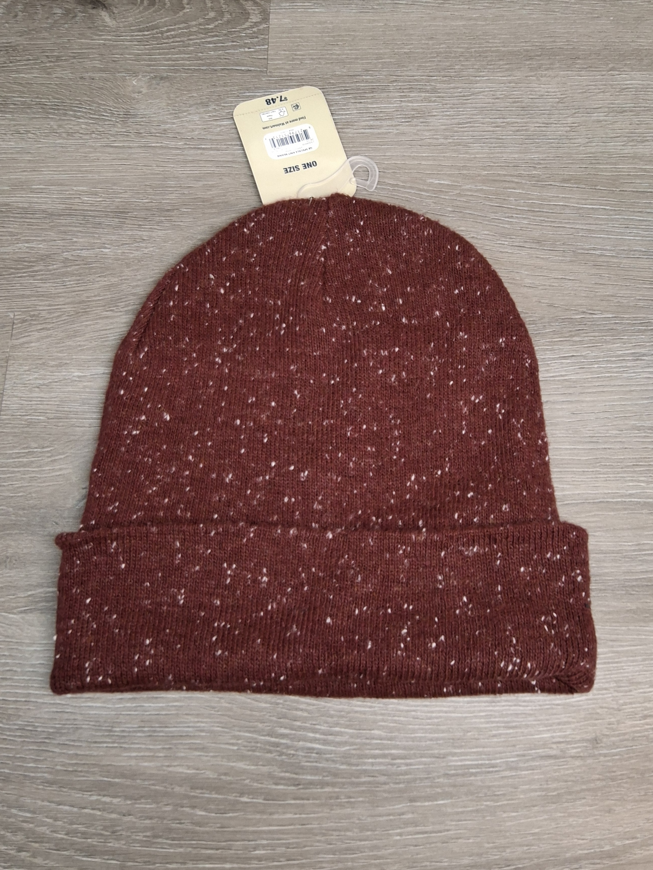 George Varsity Wine Speckle Knit Beanie – One Size