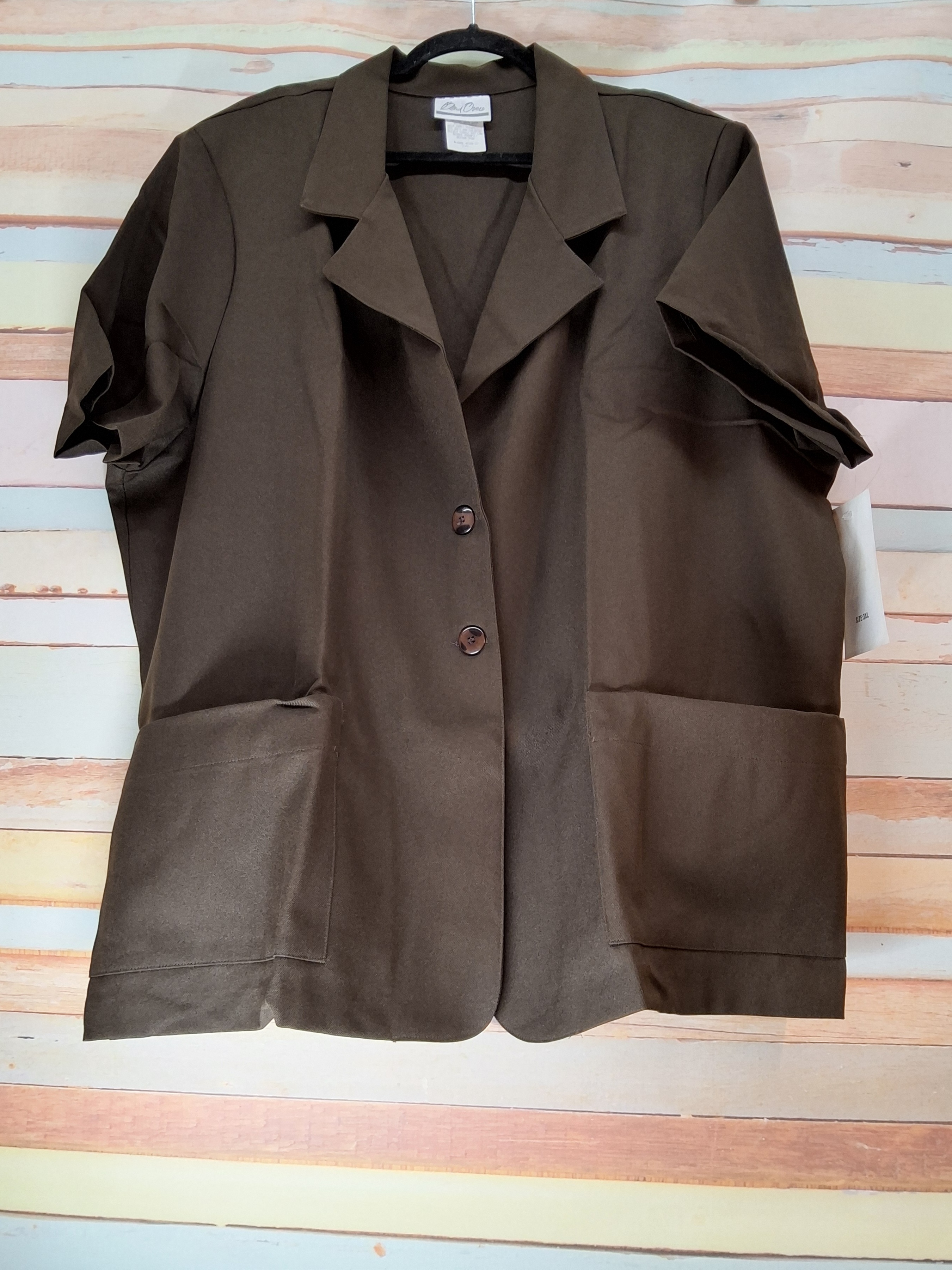 Bend Over 3XL Brown Short Sleeve Blazer