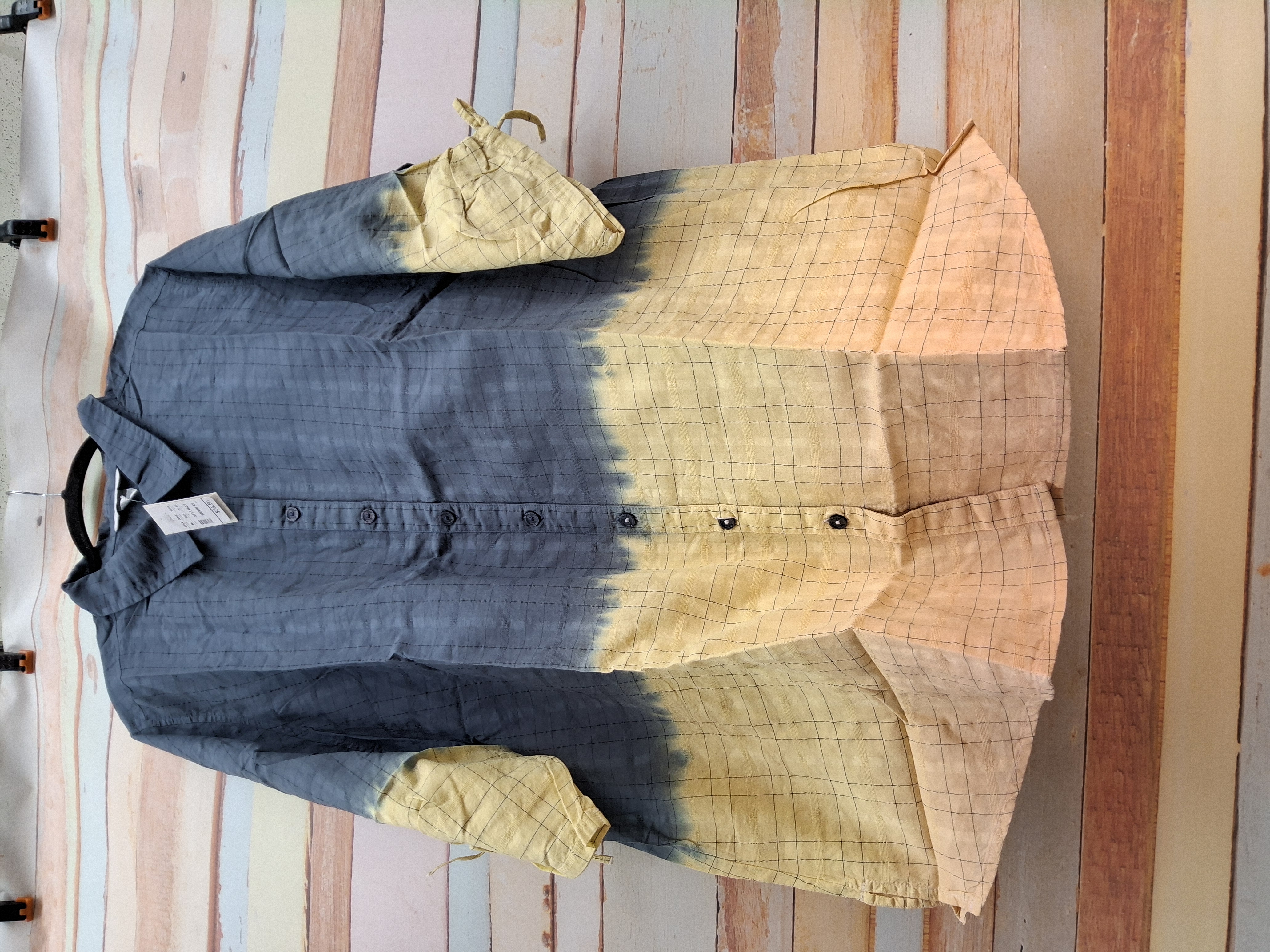 CJ Banks 4X Ombre Plaid Button-Up Tunic