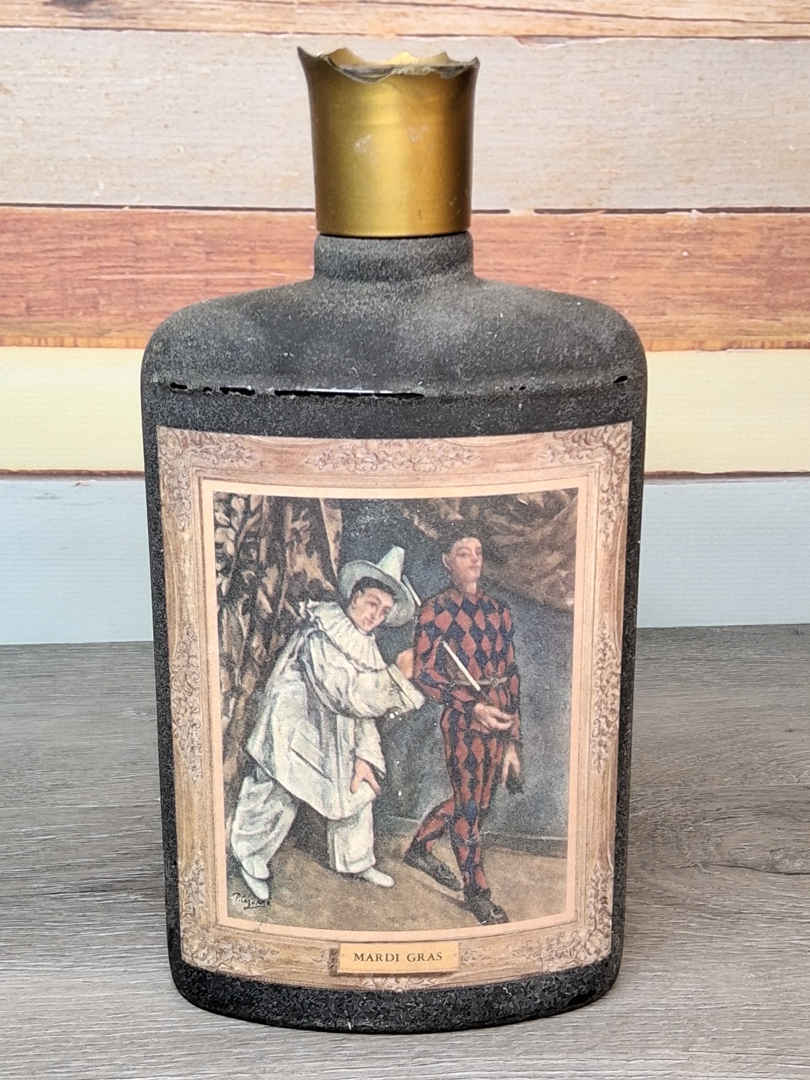 Vintage Mardi Gras Flask/Decanter - Harlequin/Pierrot