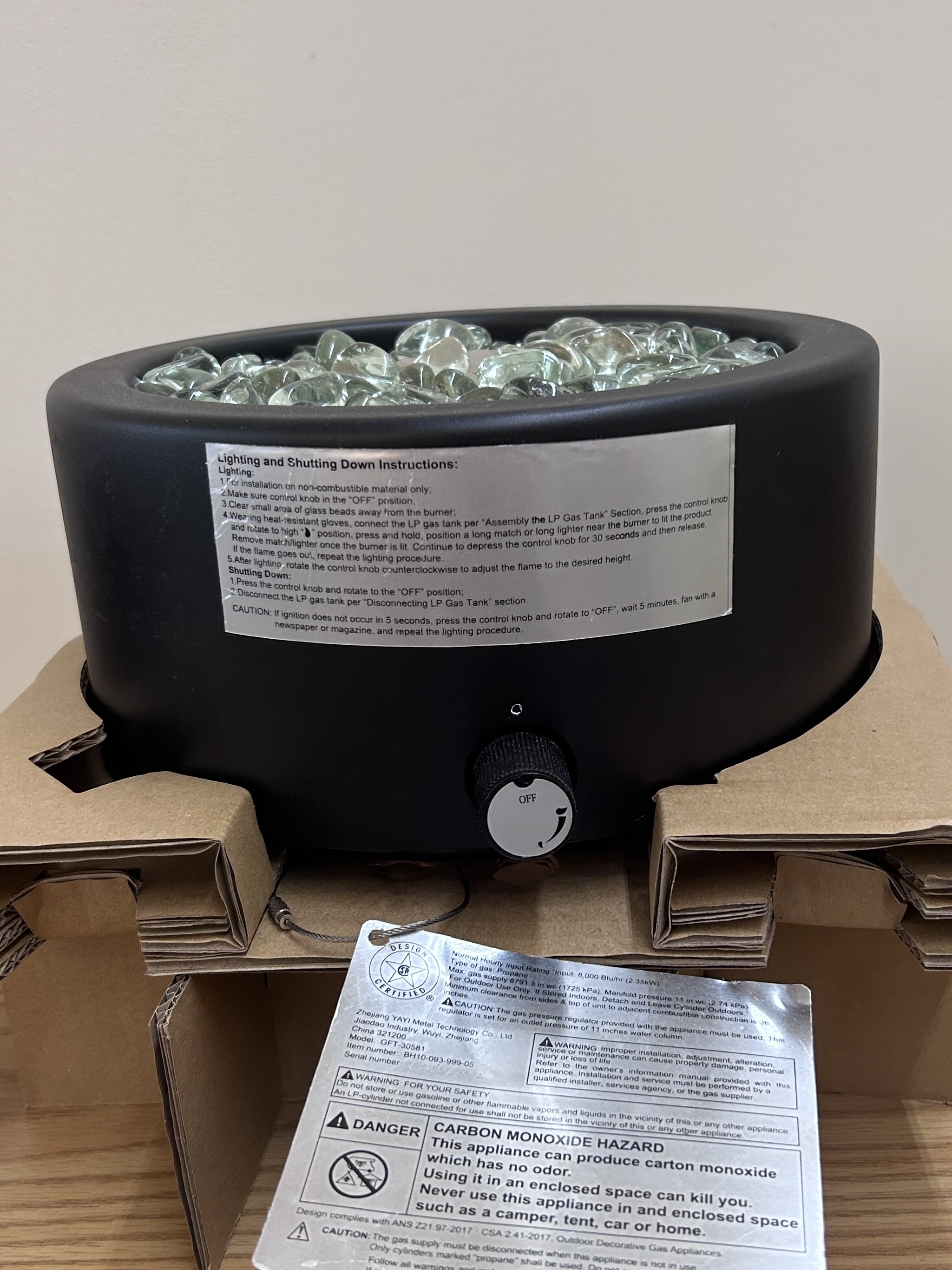 Better Homes & Gardens 10 inch Round Tabletop Gas Fire Pit