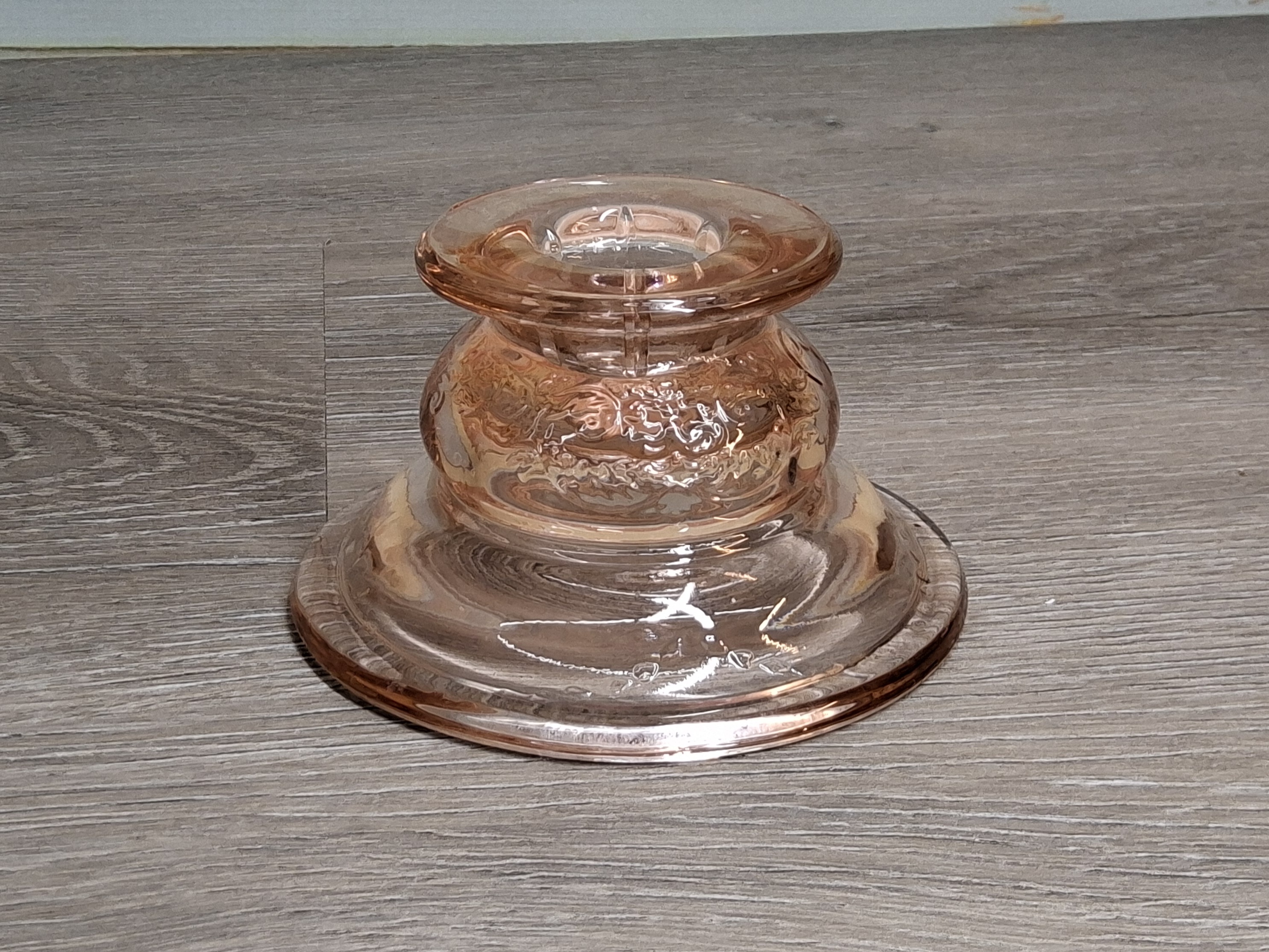 Vintage Fostoria American Rose Pink Candlestick