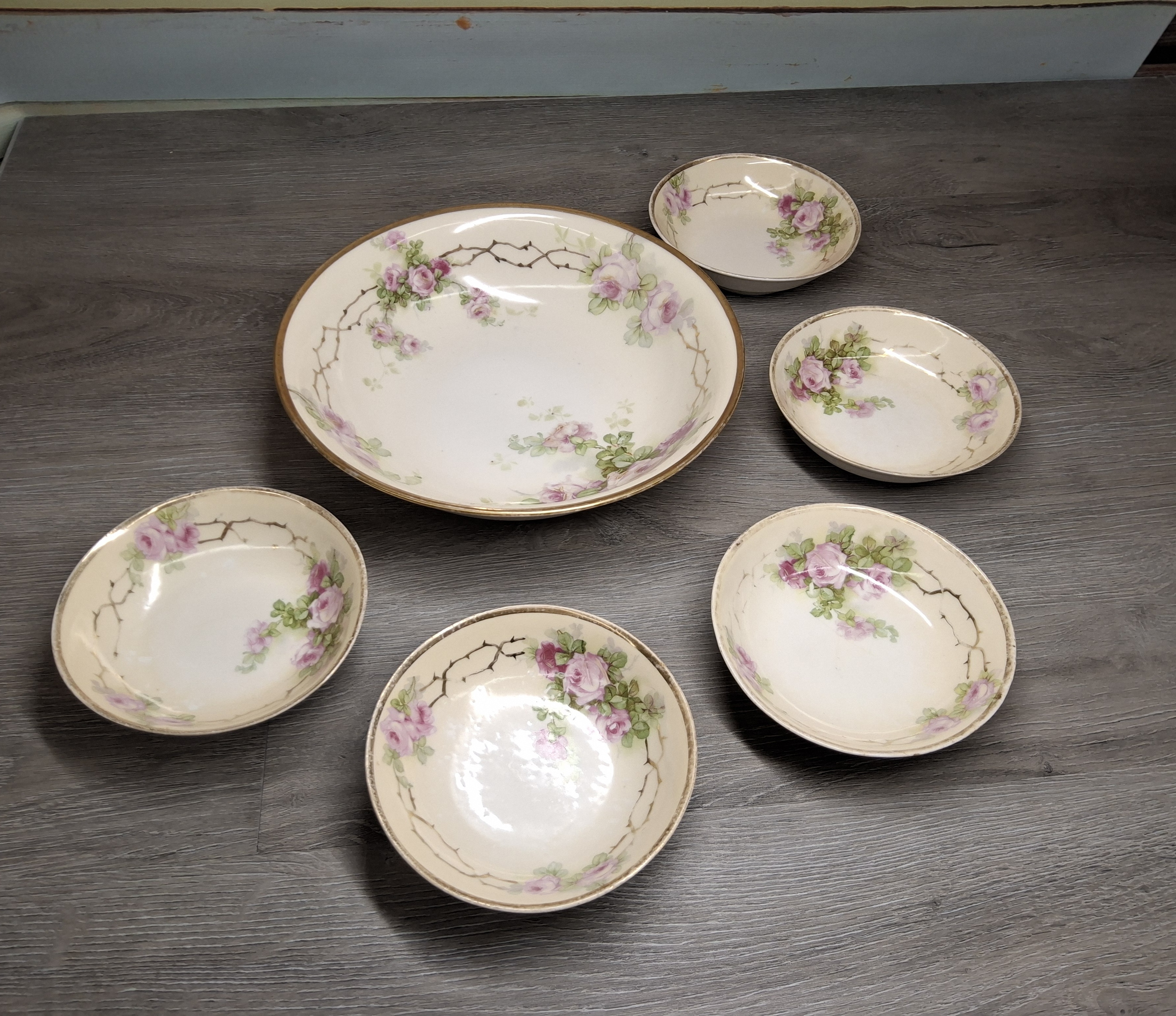 Royal Rudolstadt Bavaria Floral Berry Bowl Set