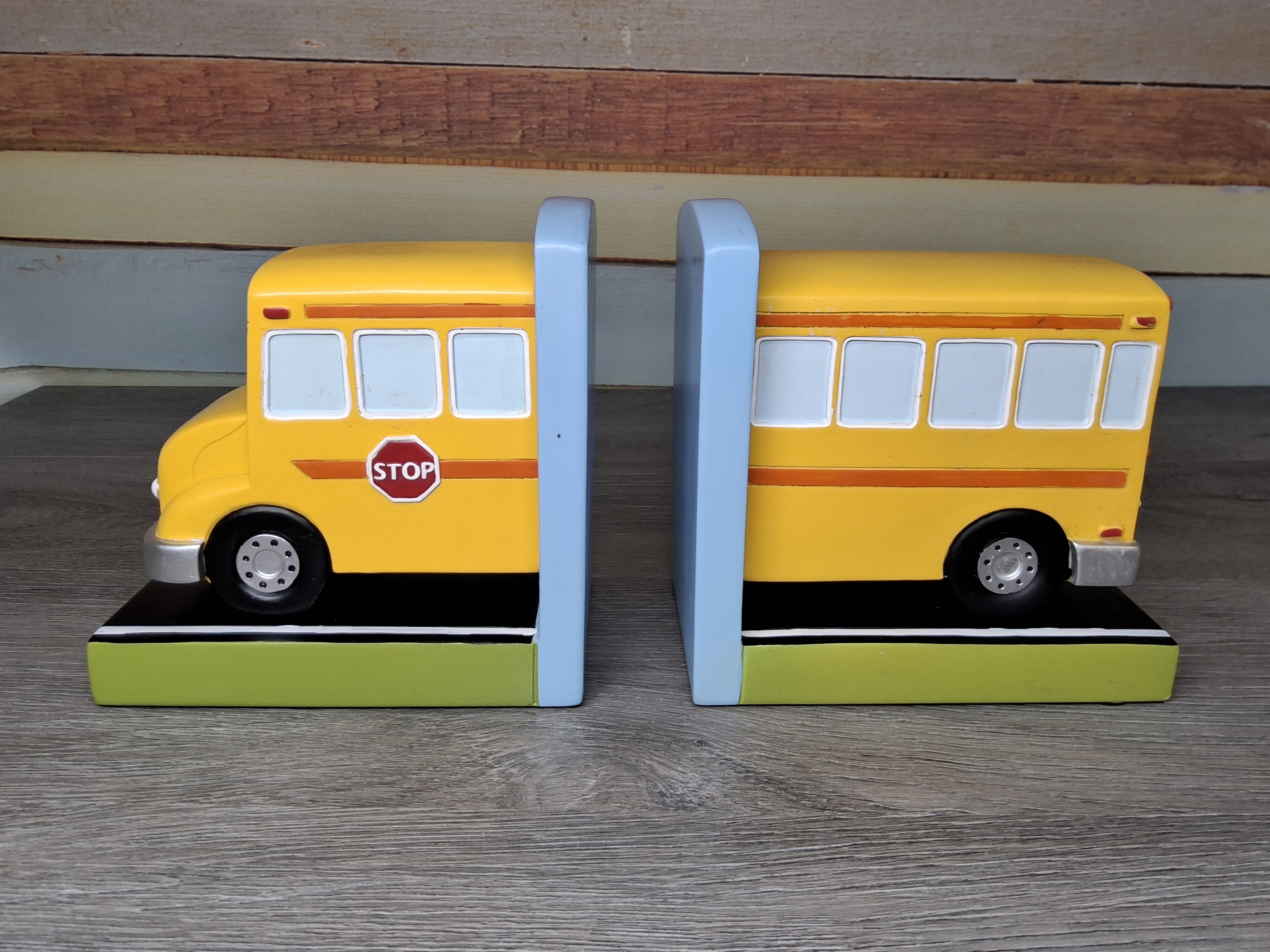 Yellow School Bus Children's Bookends Pair