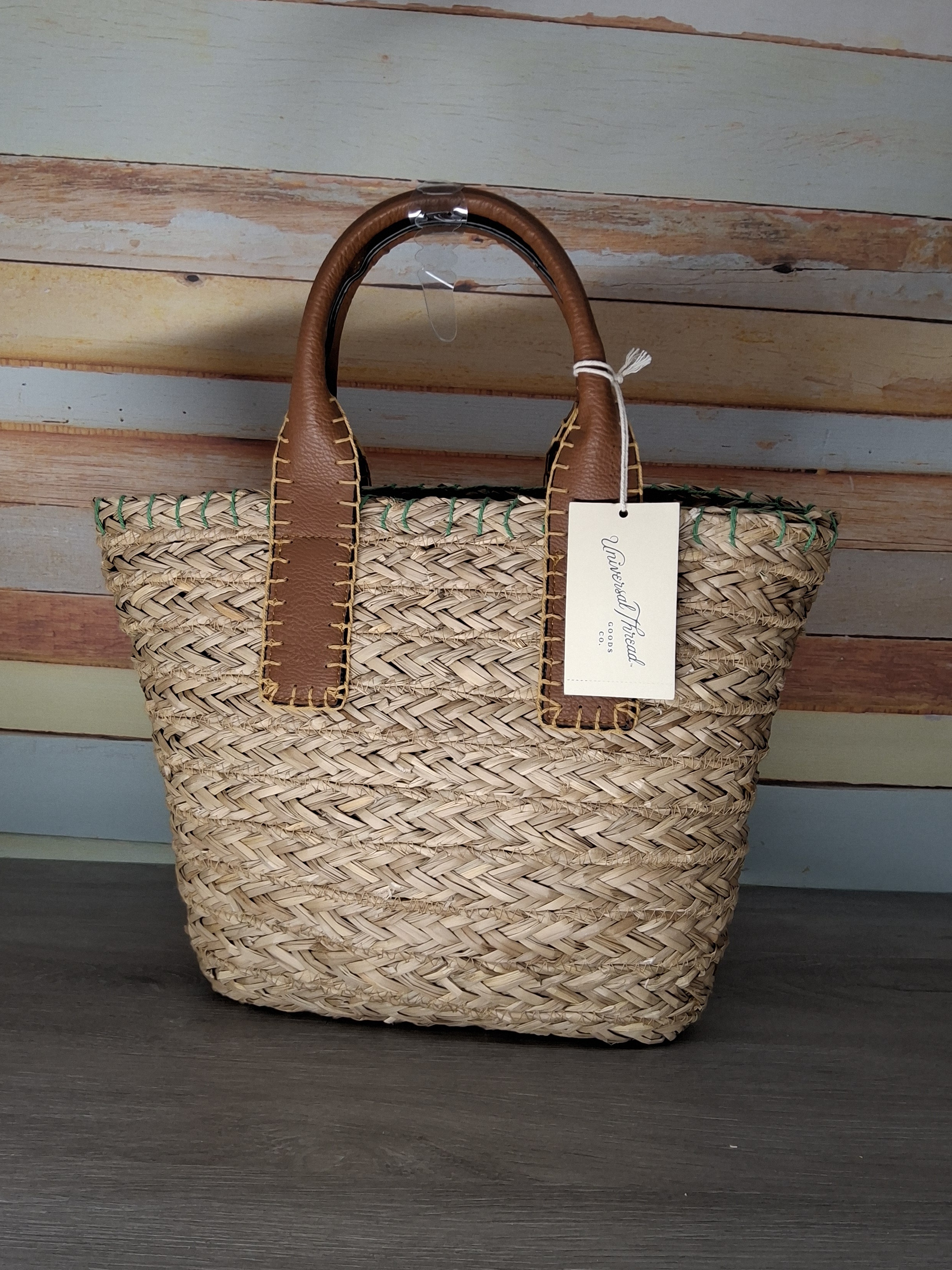 Universal Thread Natural Woven Straw Tote Bag
