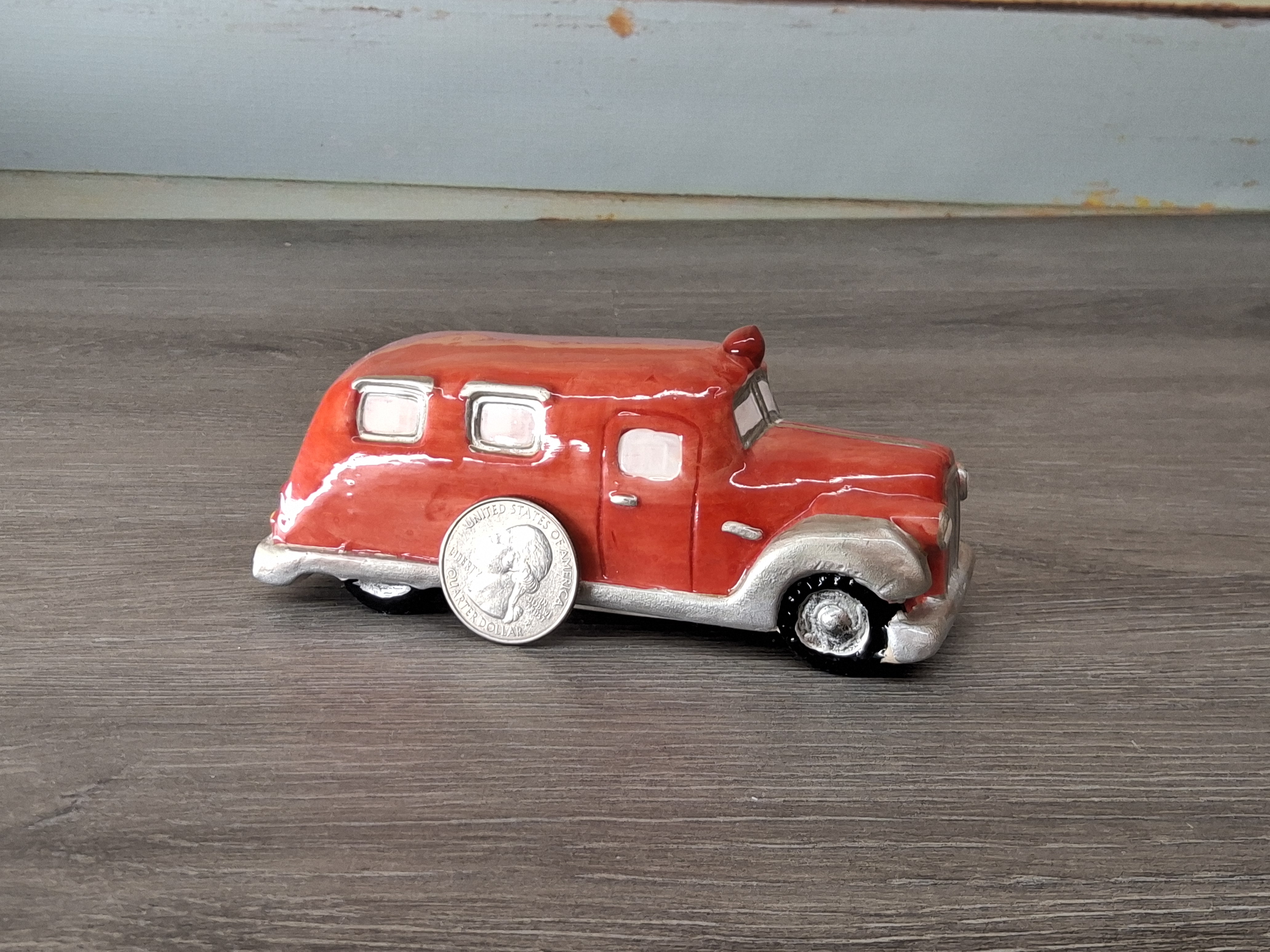 Vintage Ceramic Red Fire Truck