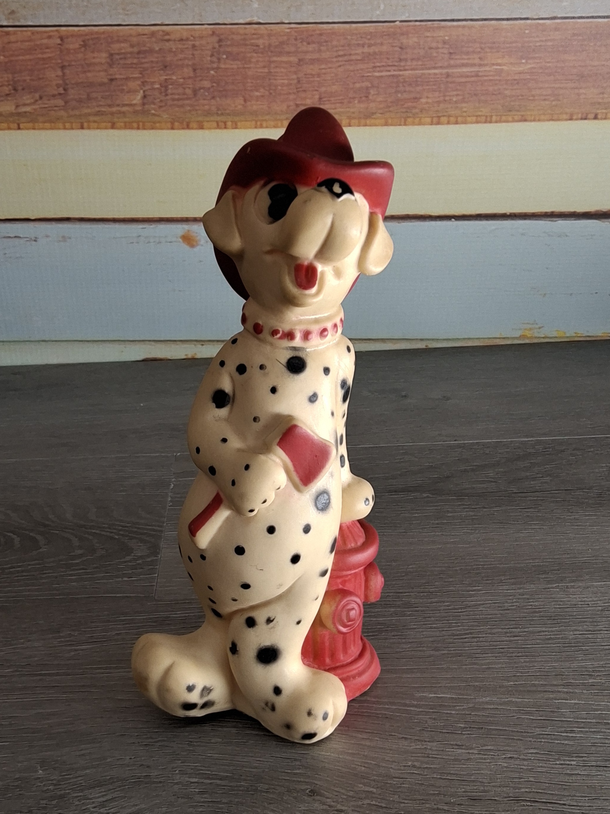 Vintage Firefighter Dalmatian Dog– Red Hat & Hydrant