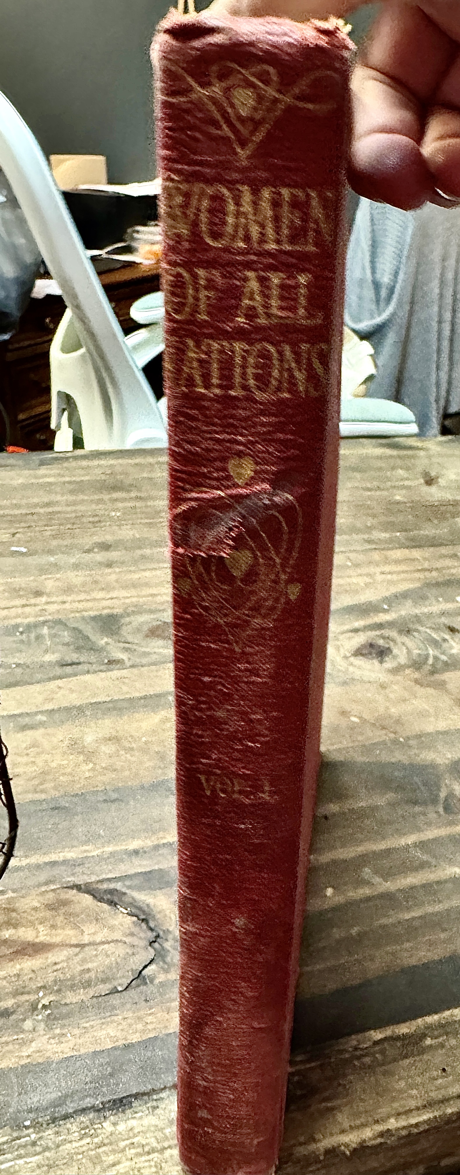Women Of All Nations Vol 1,Antique Collectable History Book, c.1908 Water Damage
