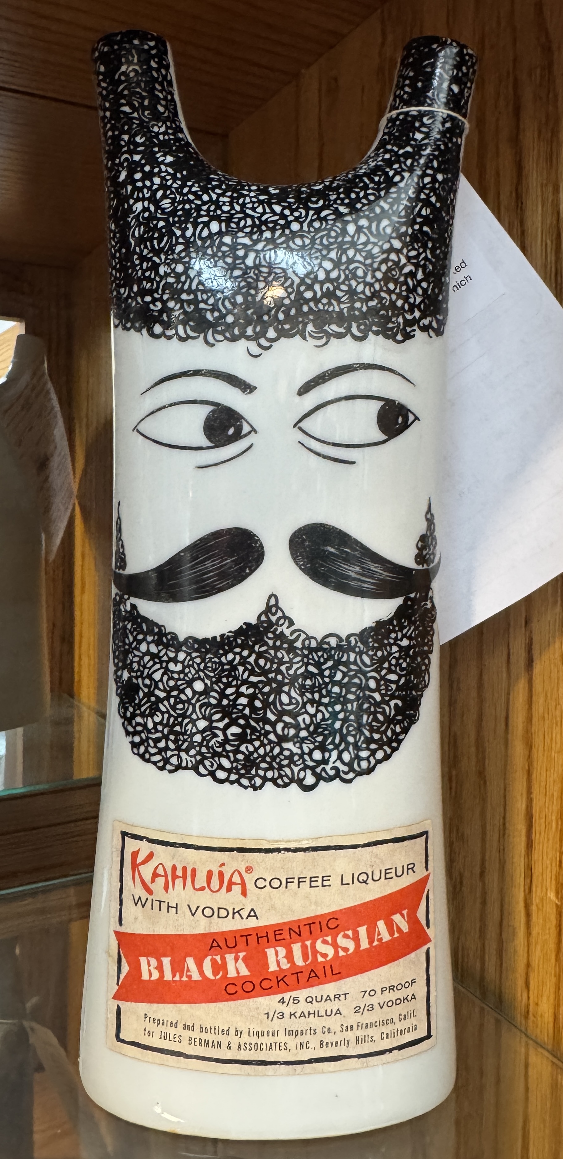 LaGardo Tackett Kahlua Black Russian Decanter Bottle Vintage