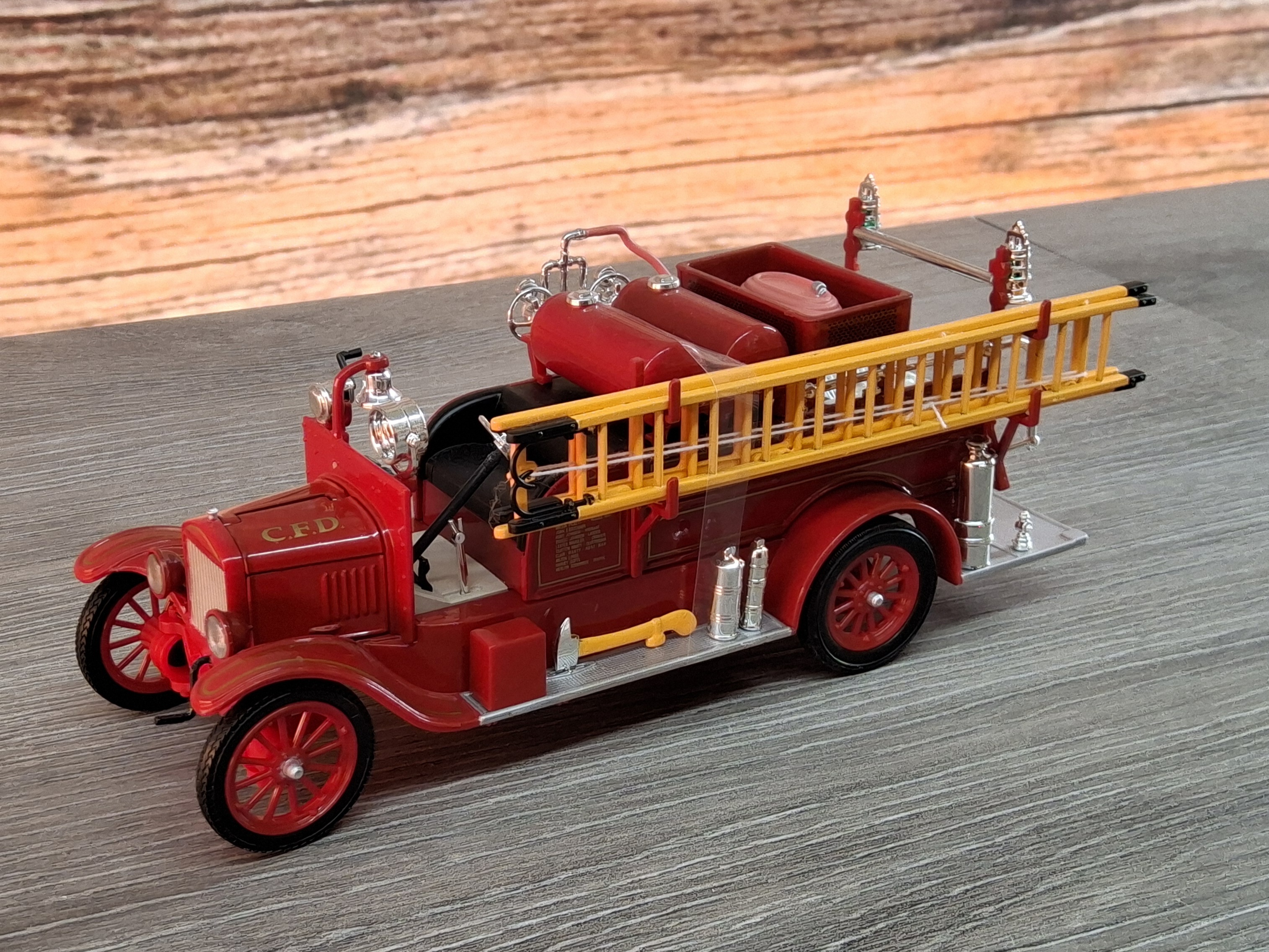 Vintage Chicago Fire Dept Die-Cast Model T Fire Pumper Truck