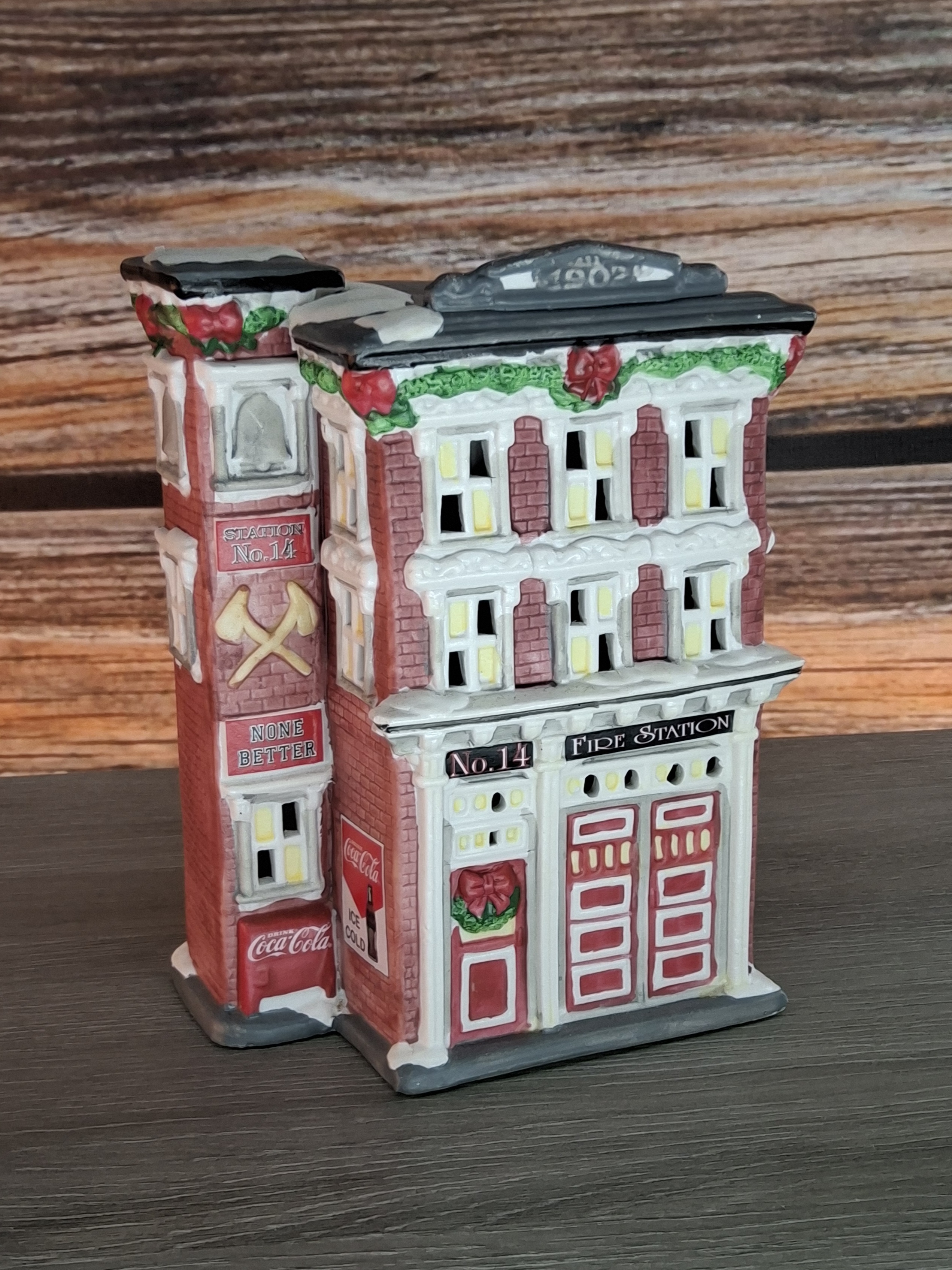 Coca-Cola Fire Station No. 14 Village Lighted Ceramic