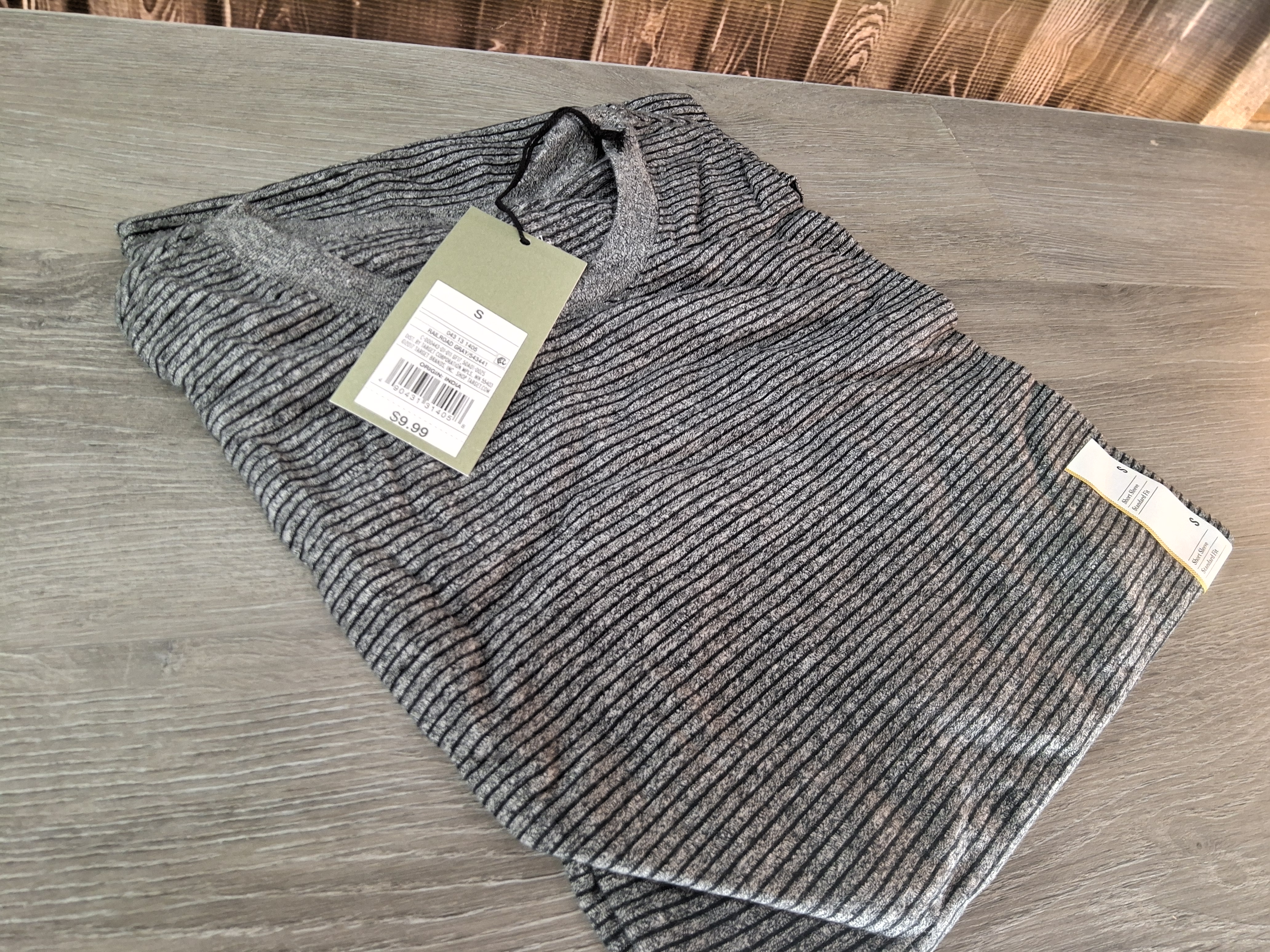 NWT Goodfellow & Co. Men's Railroad Stripe Short Sleeve T-Shirt Size S