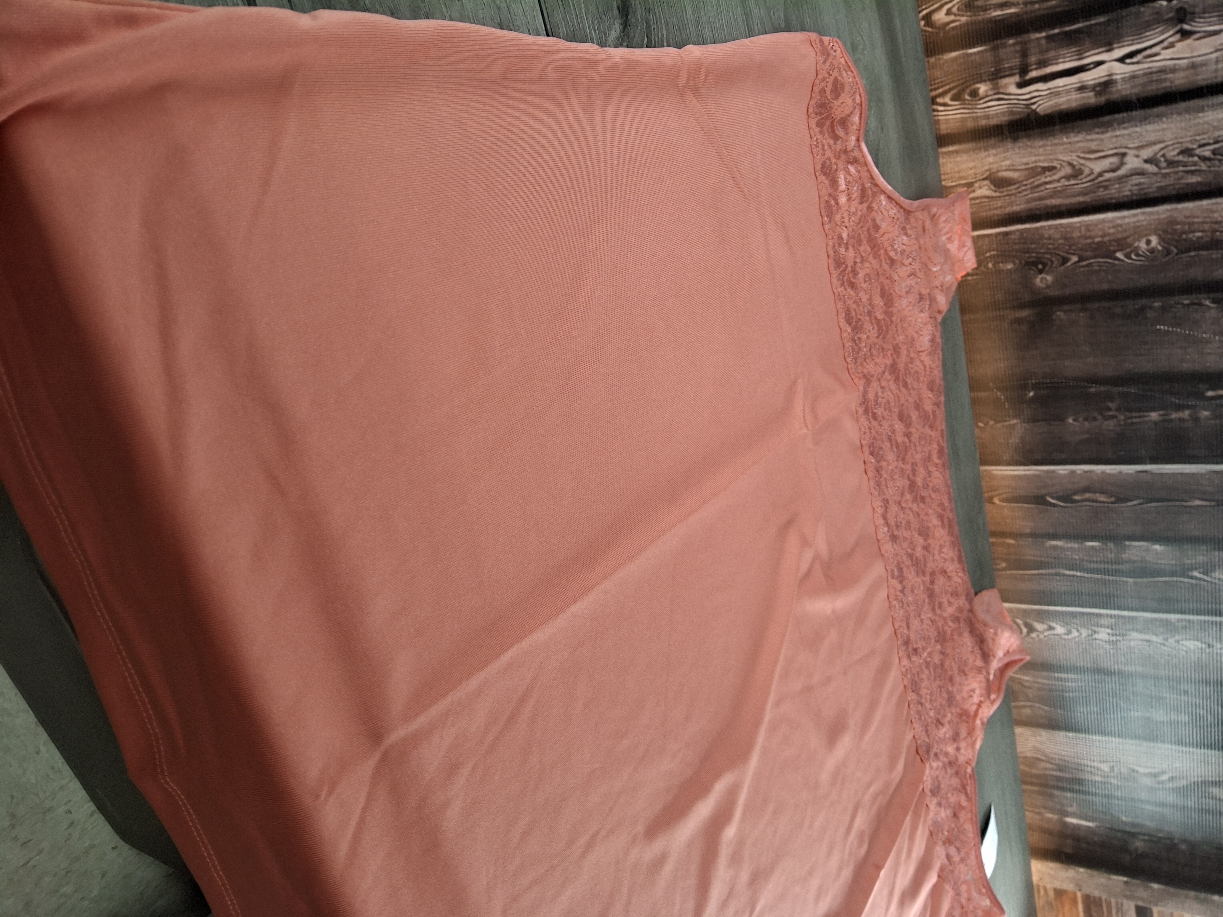 CJ Banks Plus 3X Coral Stretch Tank Top Chemise Lace Yoke