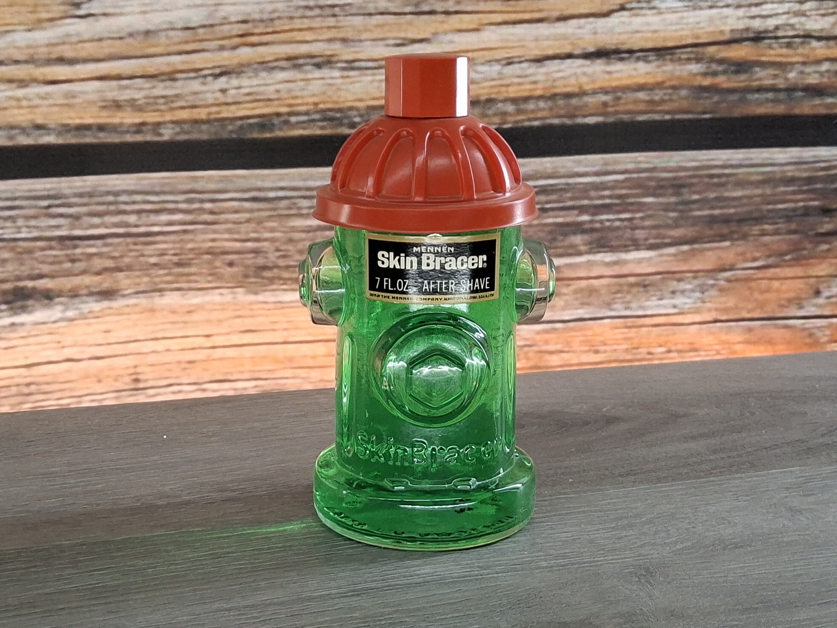 Vintage Mennen Skin Bracer After Shave Decanter Green Fire Hydrant 7 Fl. Oz.