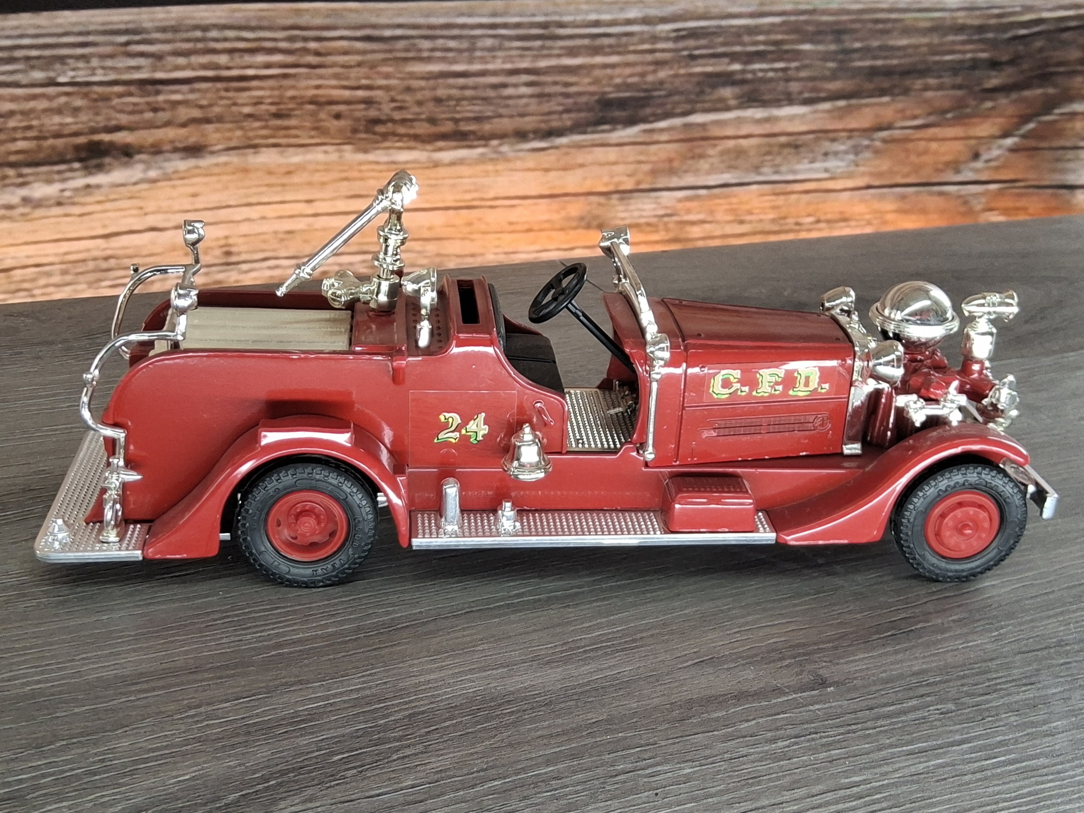 Vintage Diecast C.F.D. Fire Engine Roadster Model 24 Made in Mexico