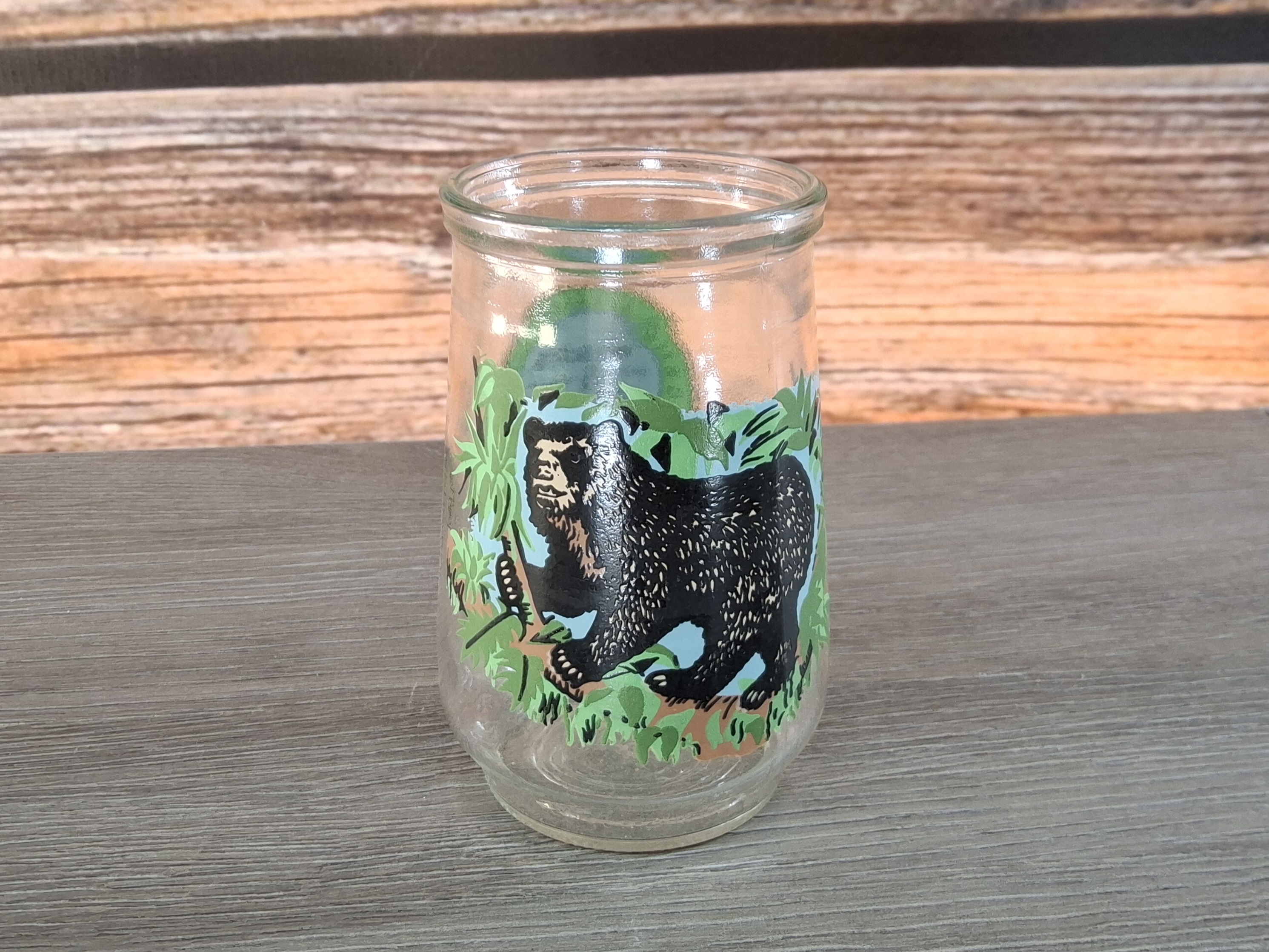 Vintage Welch's Jelly Jar Spectacled Bear World Wildlife Fund Endangered