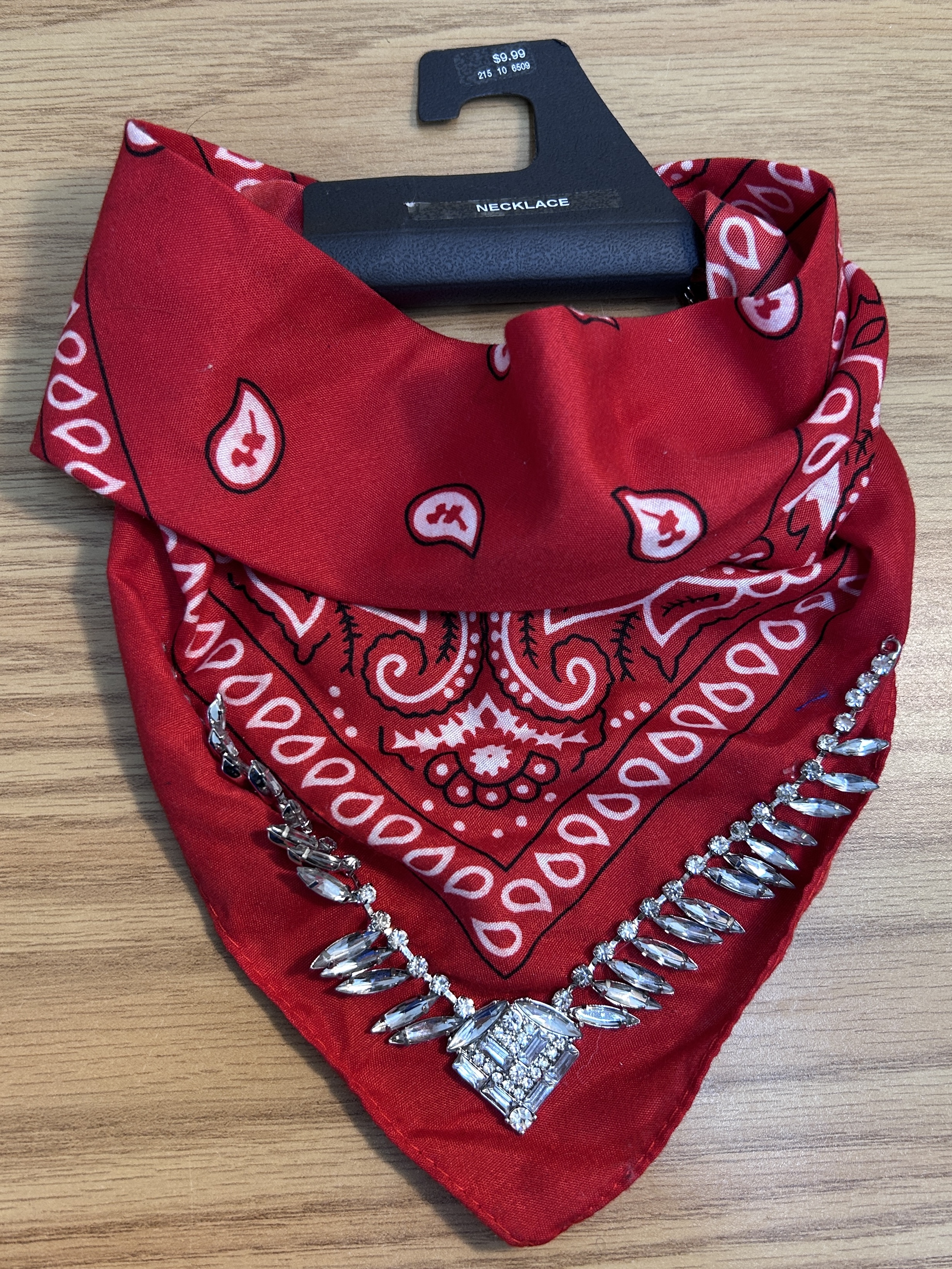 Bandana Necklace with Rhinestones