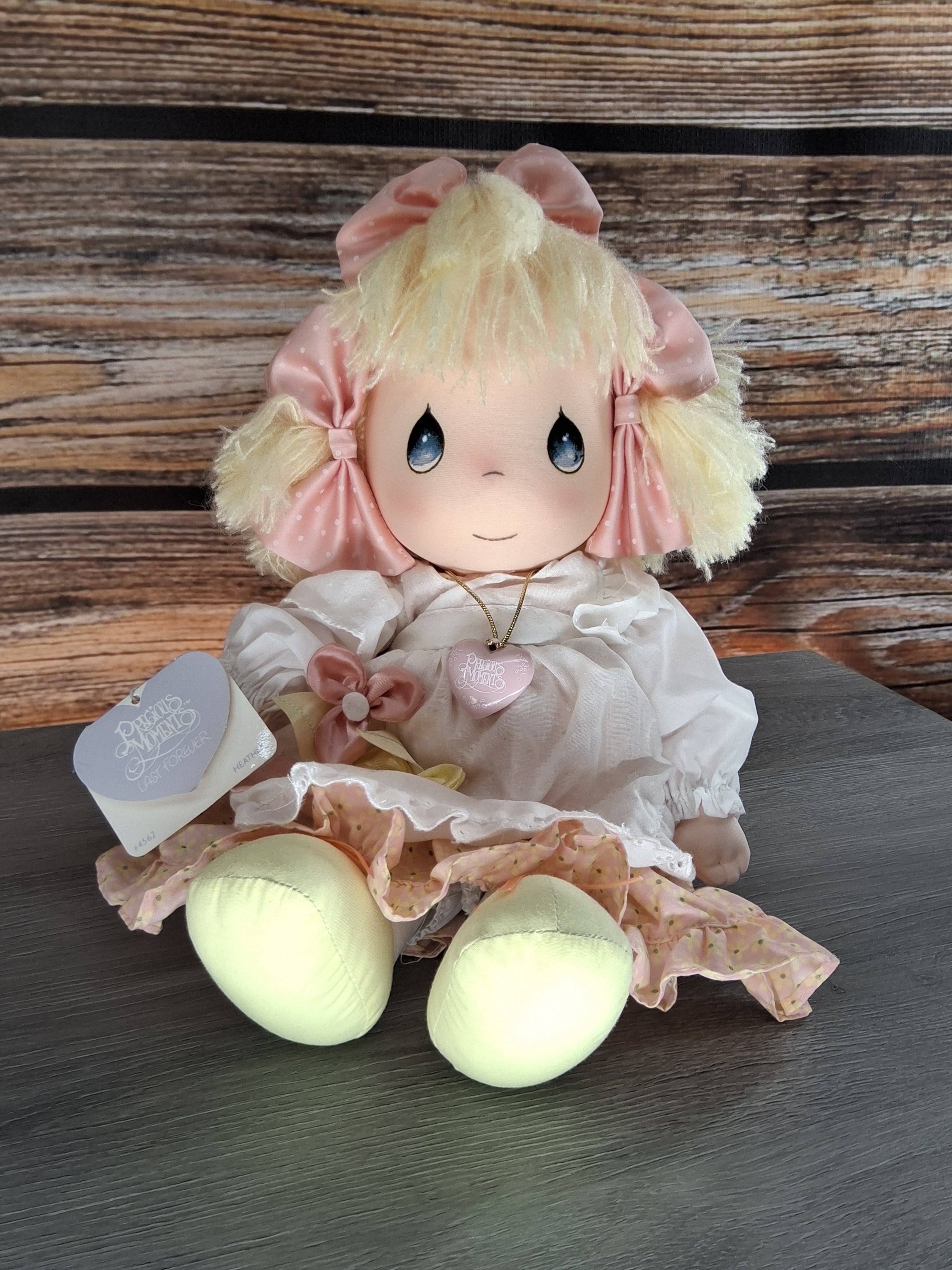 Precious Moments Last Forever #4562 Heather Soft Doll Blonde Pink Skirt