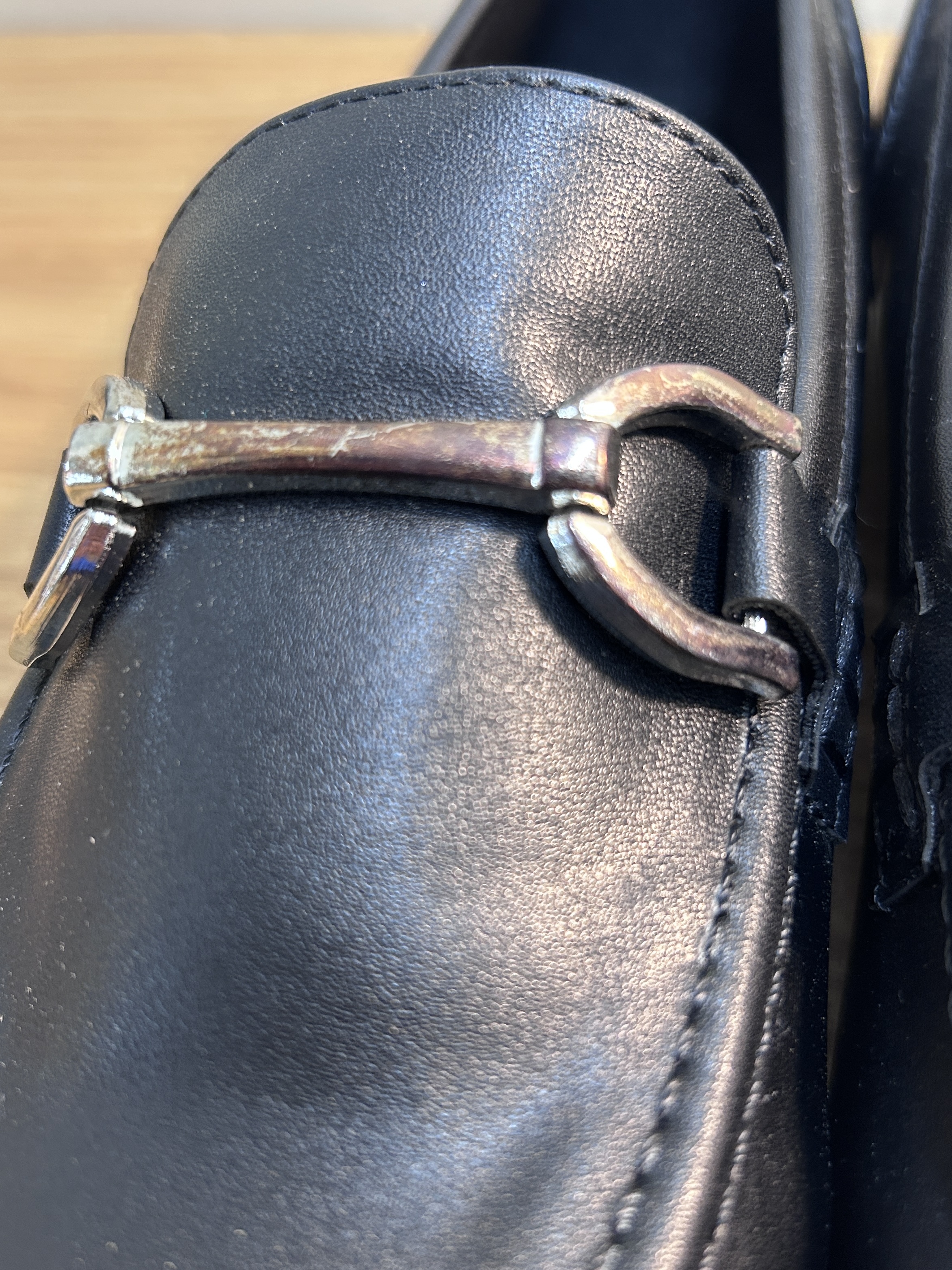 SOPHIA TAYLOR Black and Silver Loafers