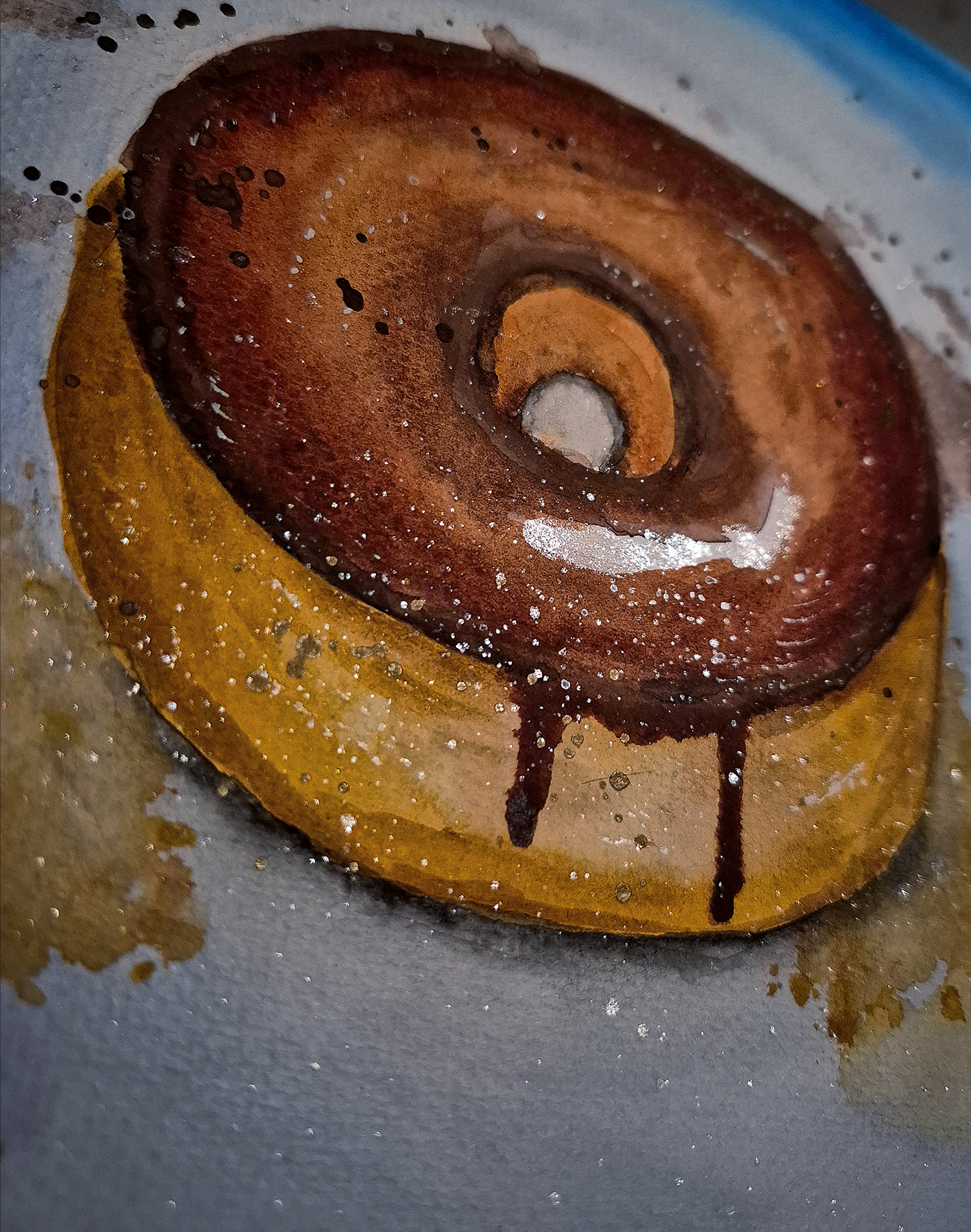 Chocolate donut 🍩 watercolor painting