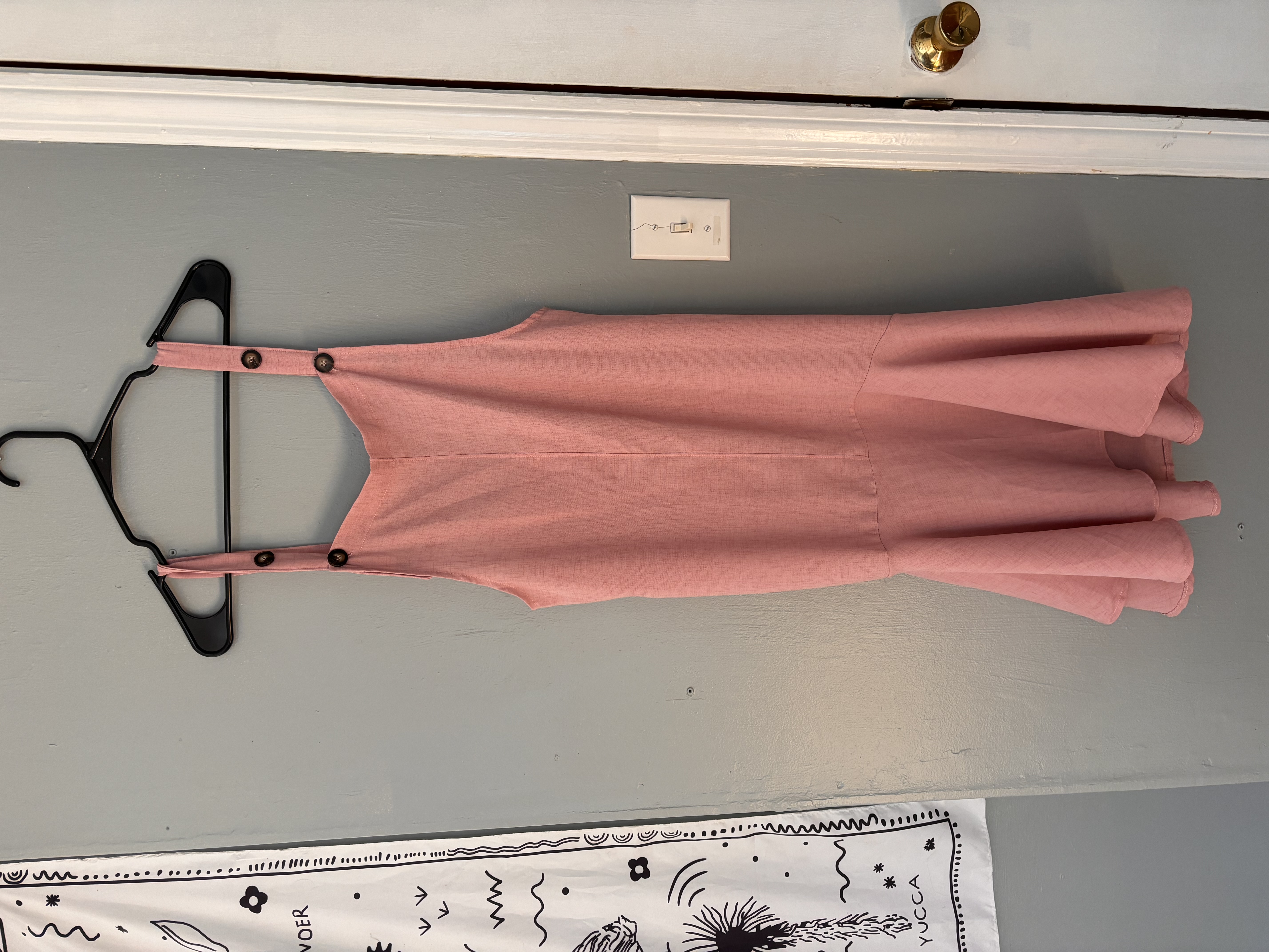 Pink Midi Overall Dress