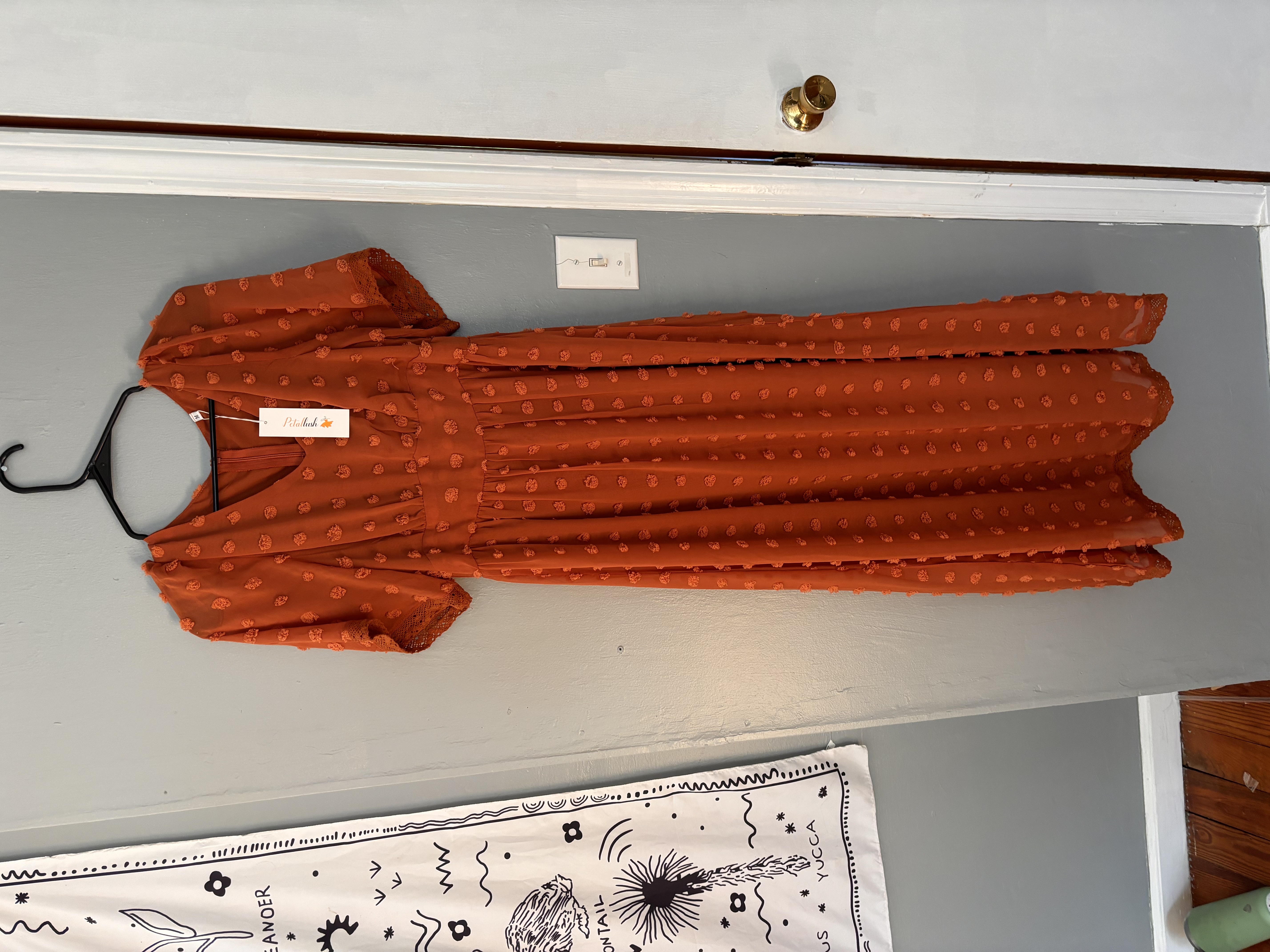 Rust Swiss Dot Dress