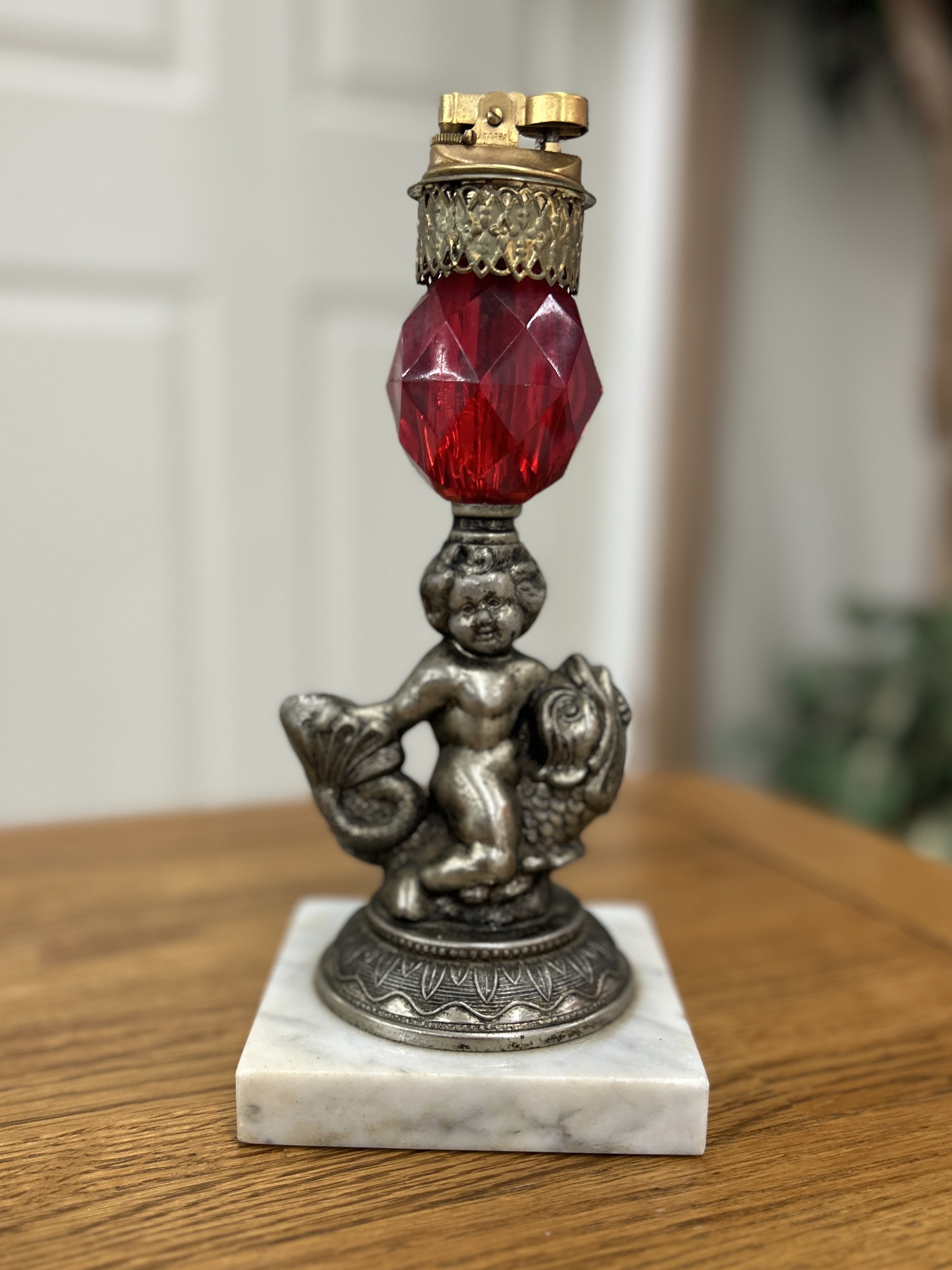 Vintage Italian Lighter with marble base