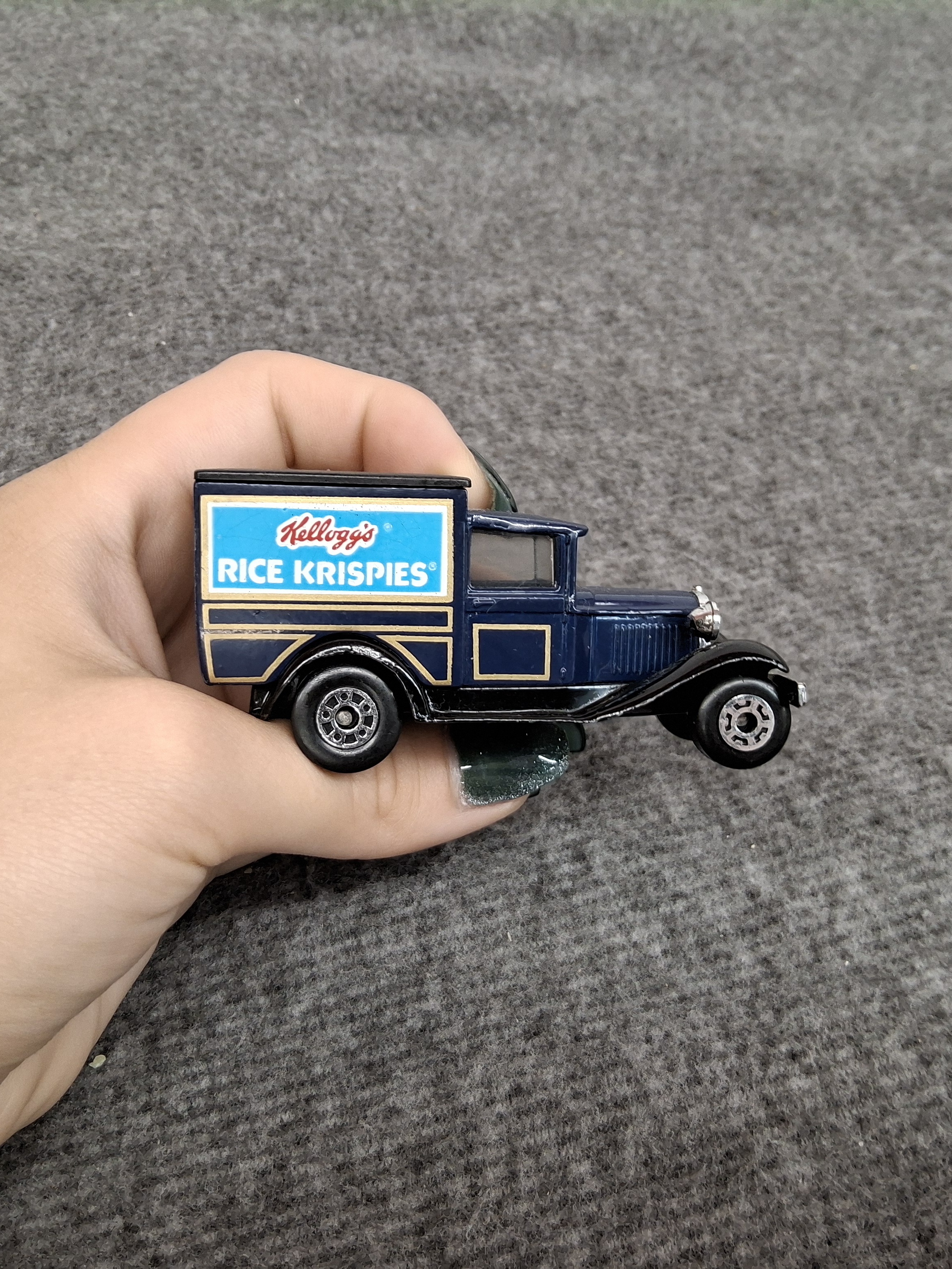 Vintage 1979 Matchbox Lesney Kellogg's Rice Krispies Ford Model A Blue Truck