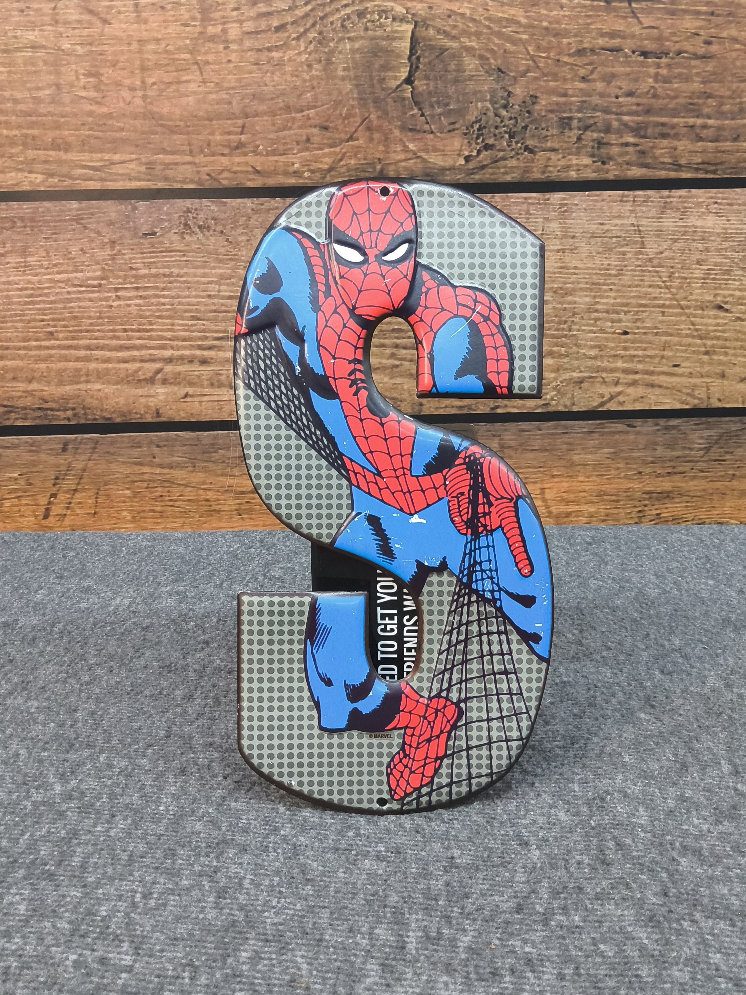 Marvel Comics Tin Letter S, Wall Decor