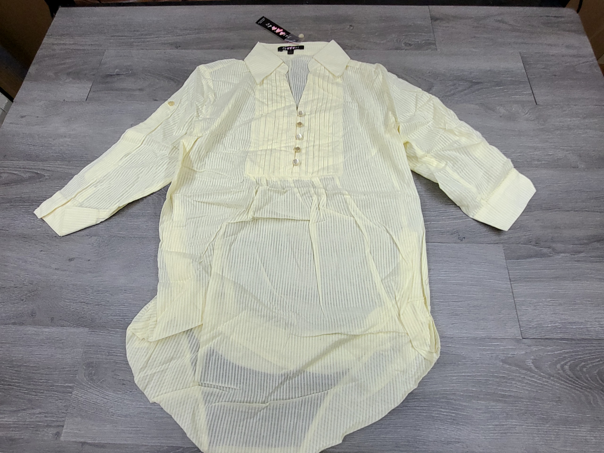 Textured Button-Up Tunic Blouse - Community Project Online