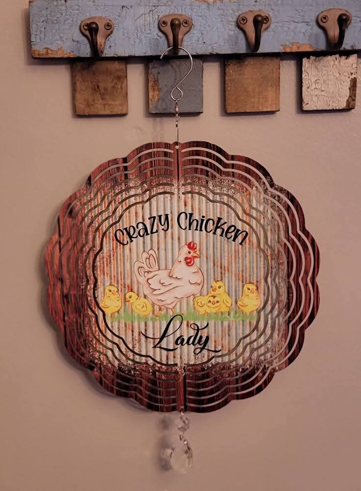 Crazy chicken lady windspinner