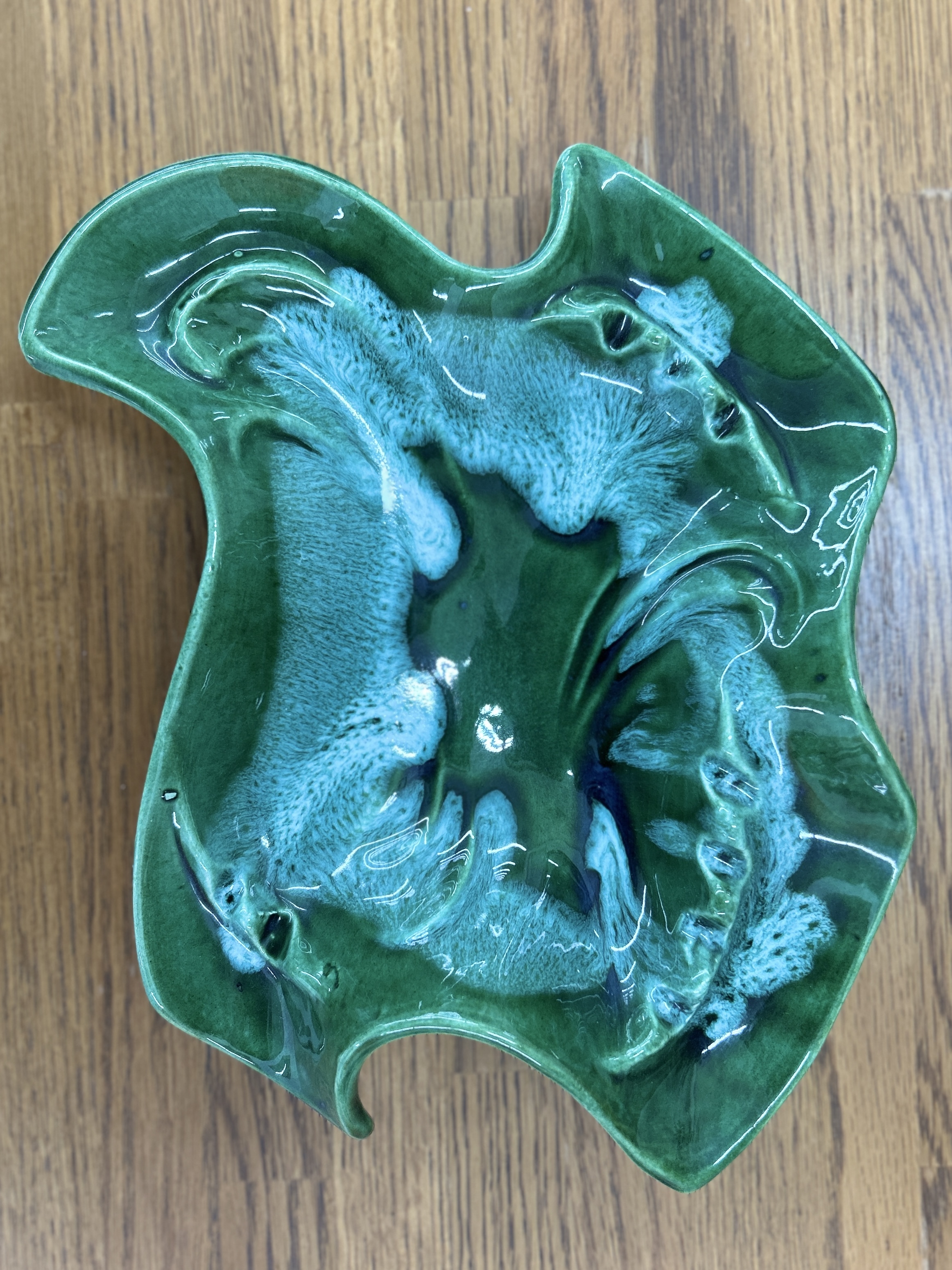 Green Glass Ash Tray