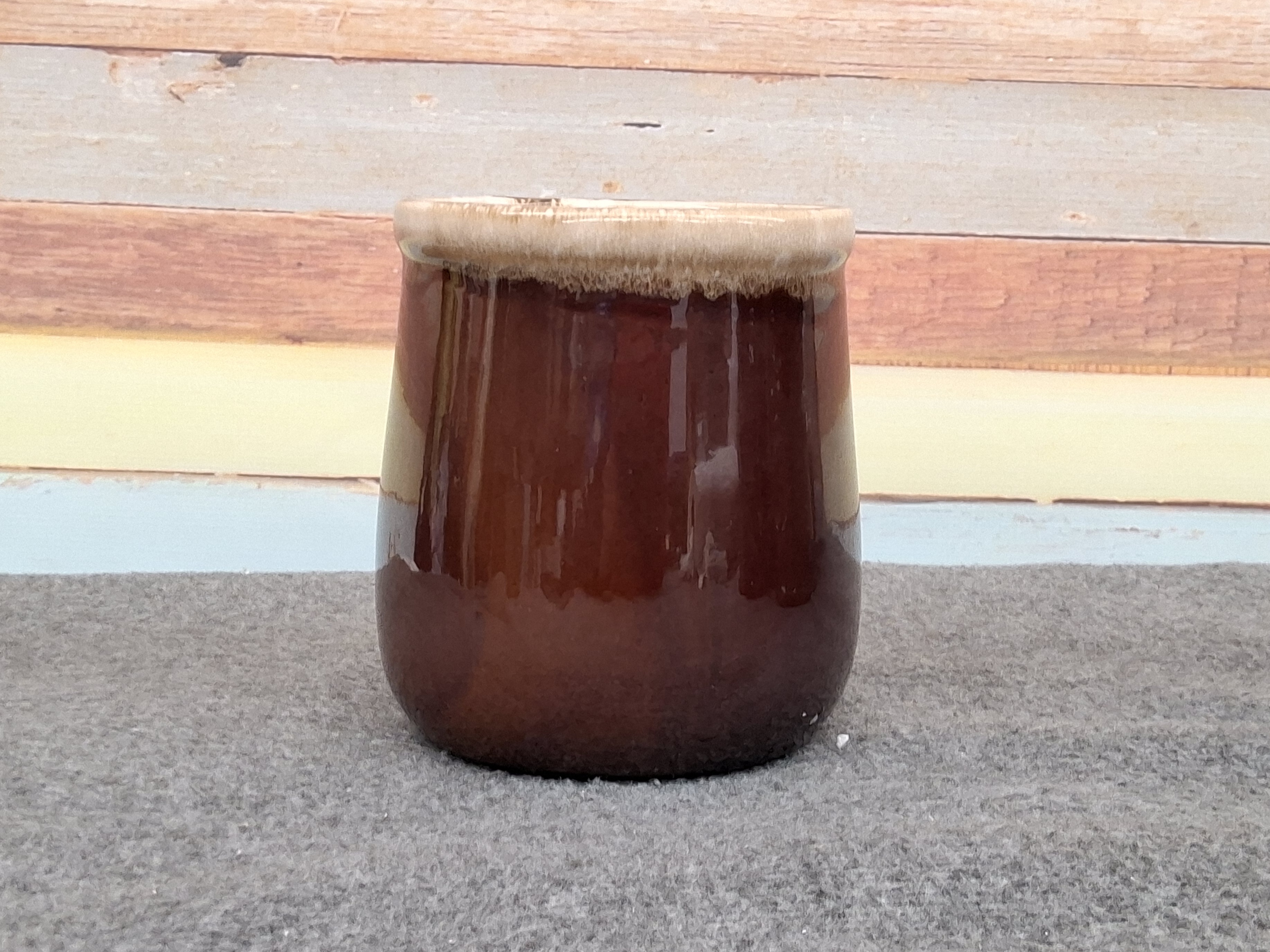 Vintage McCoy Pottery Brown Drip Canister