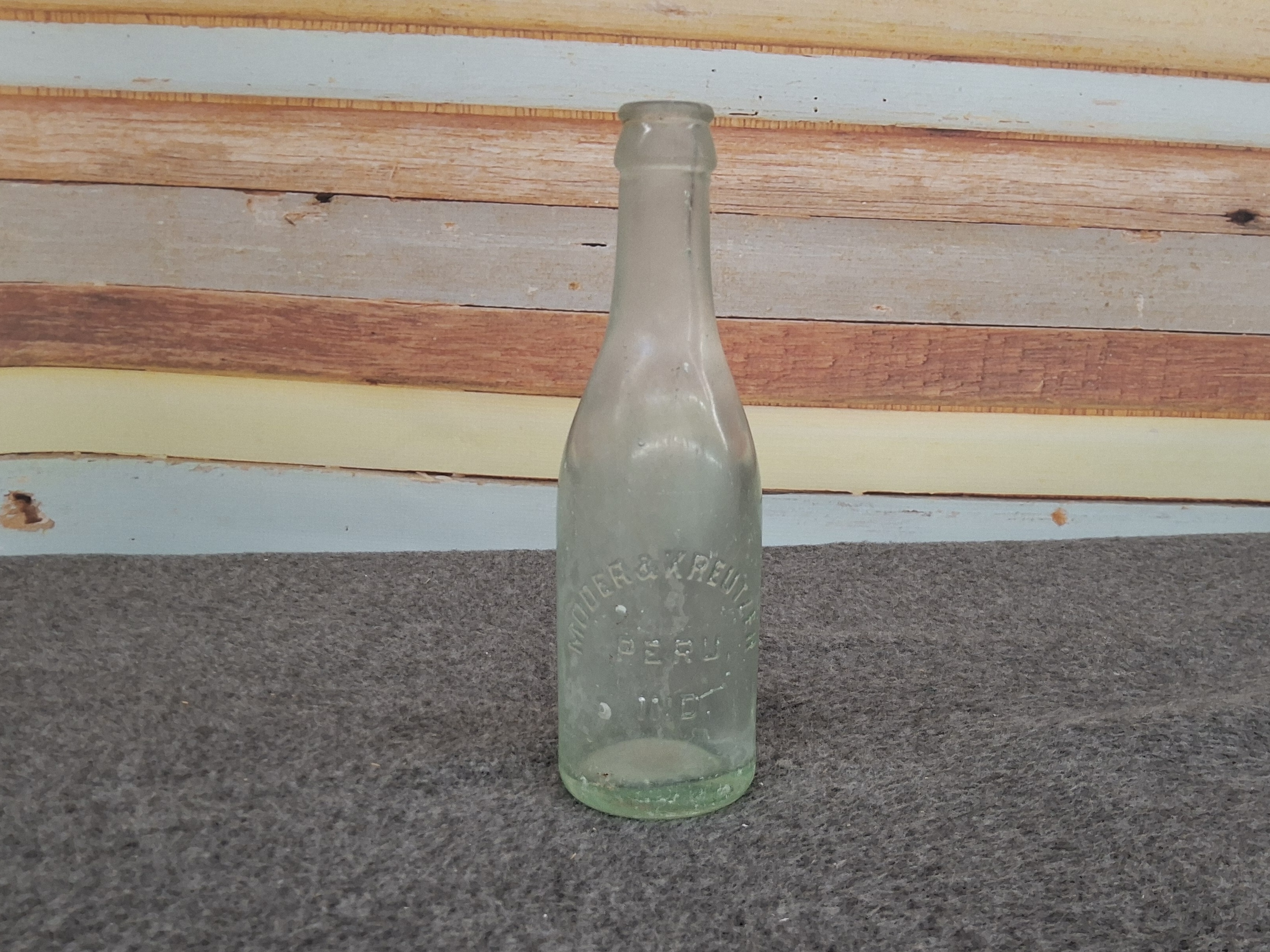 Antique Muder & Kreutz Green Glass Soda Bottle – Peru, Indiana