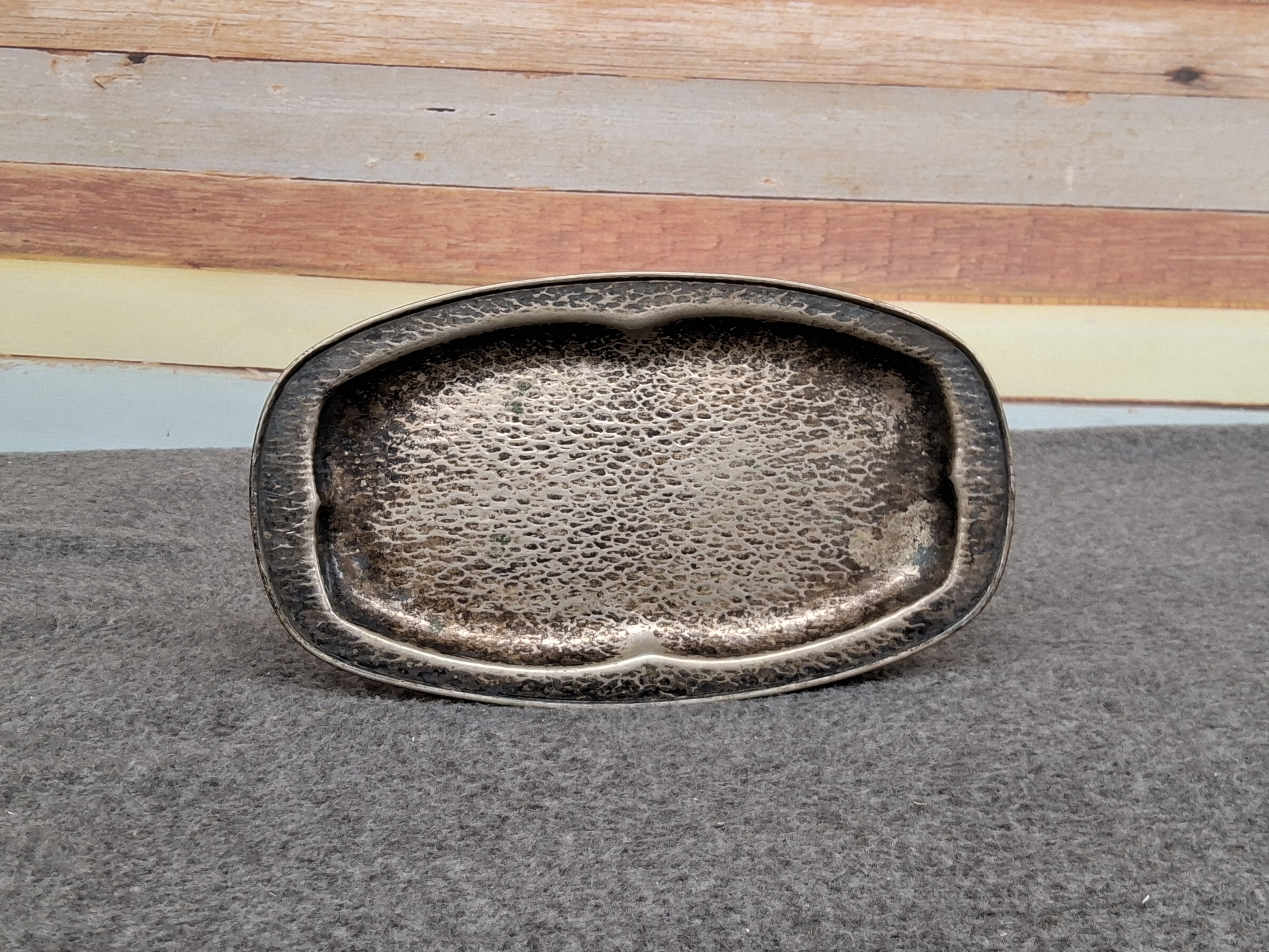 Vintage Hammered Brass Oval Serving Tray